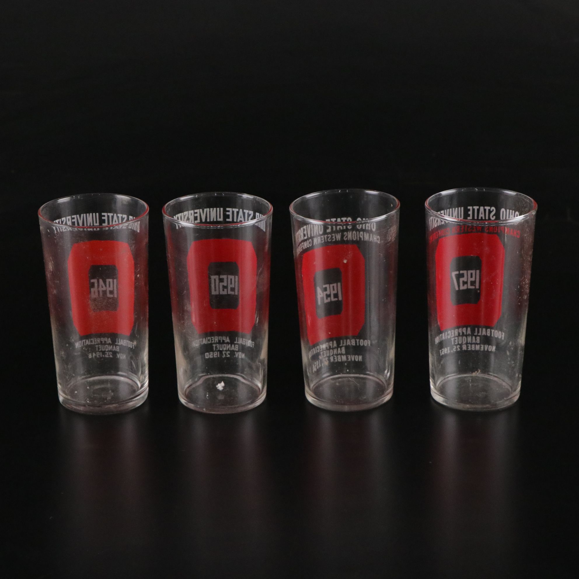 Ohio State Buckeye "Football Appreciation Banquet" Glasses