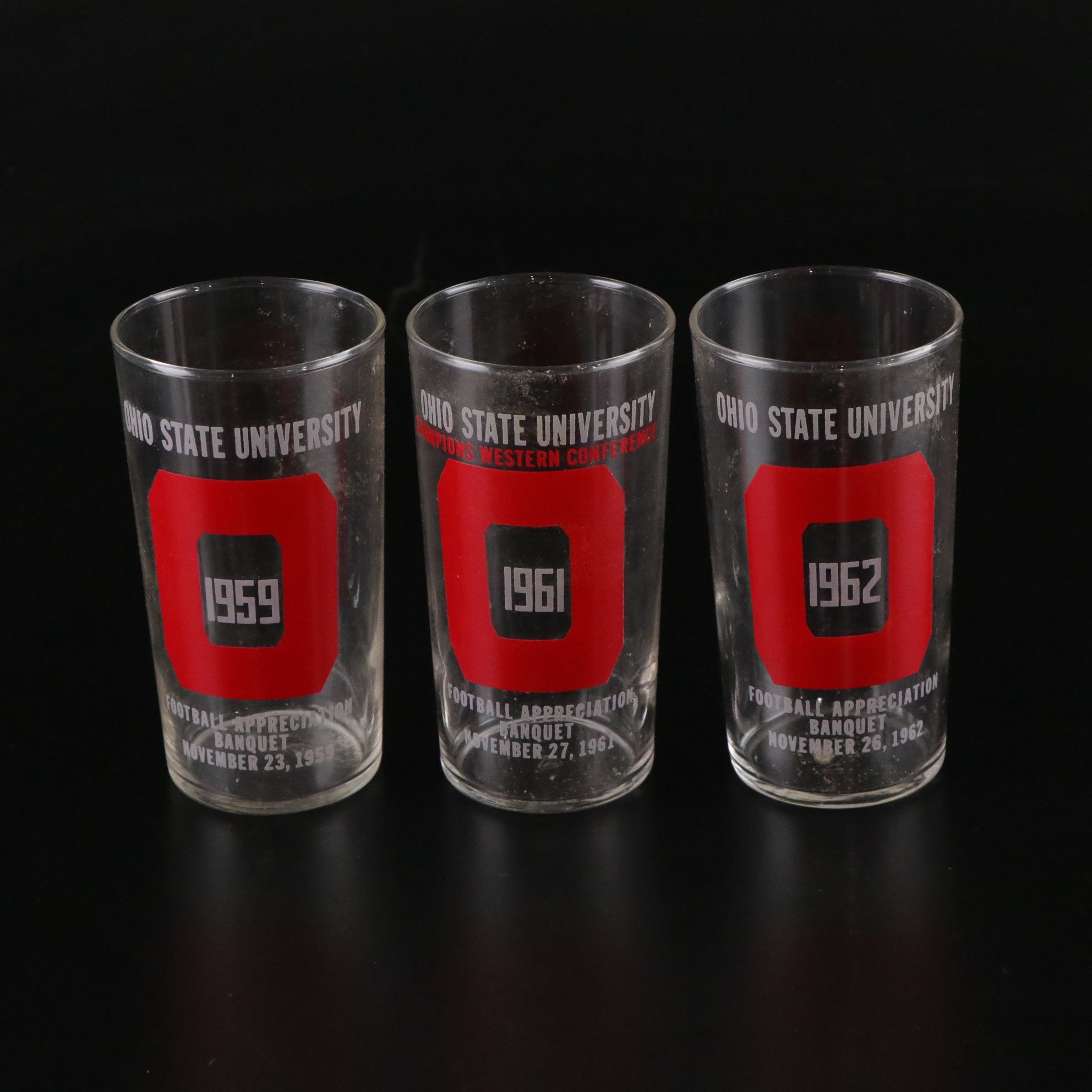 Ohio State Buckeye "Football Appreciation Banquet" Glasses