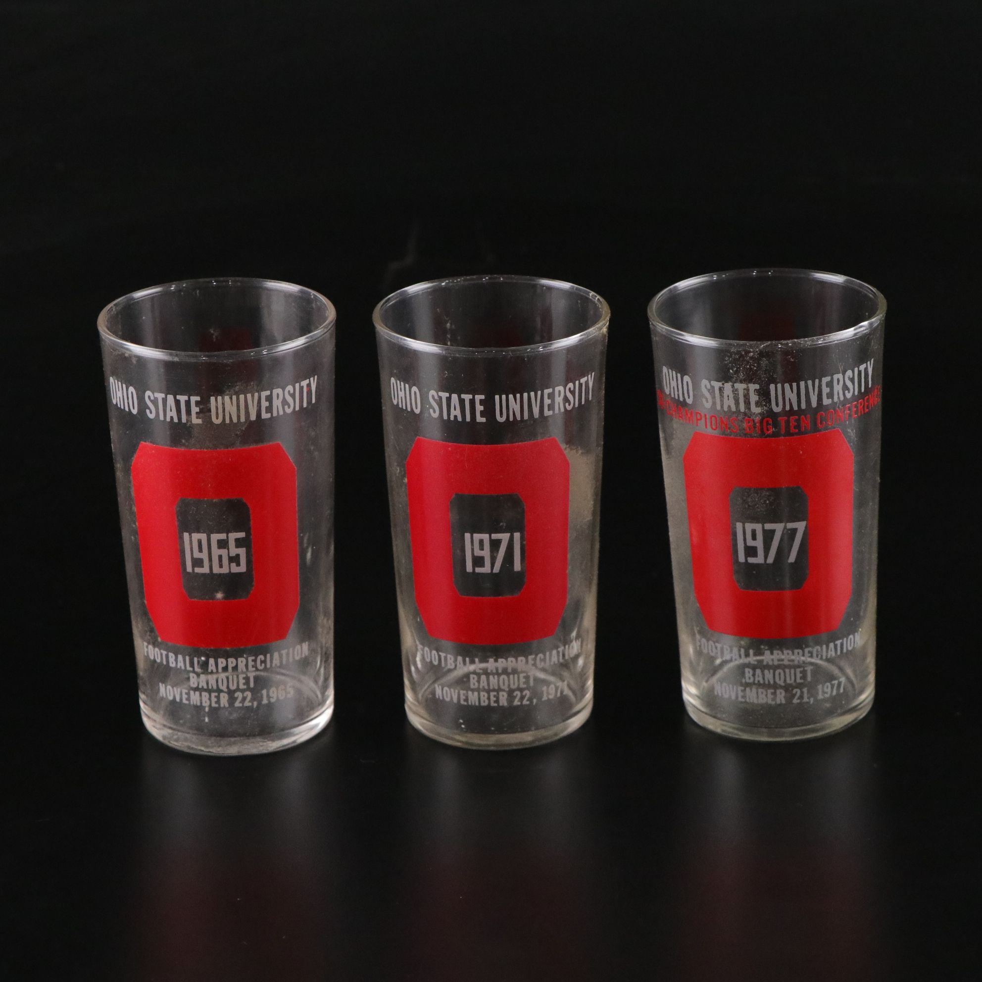 Ohio State Buckeye "Football Appreciation Banquet" Glasses