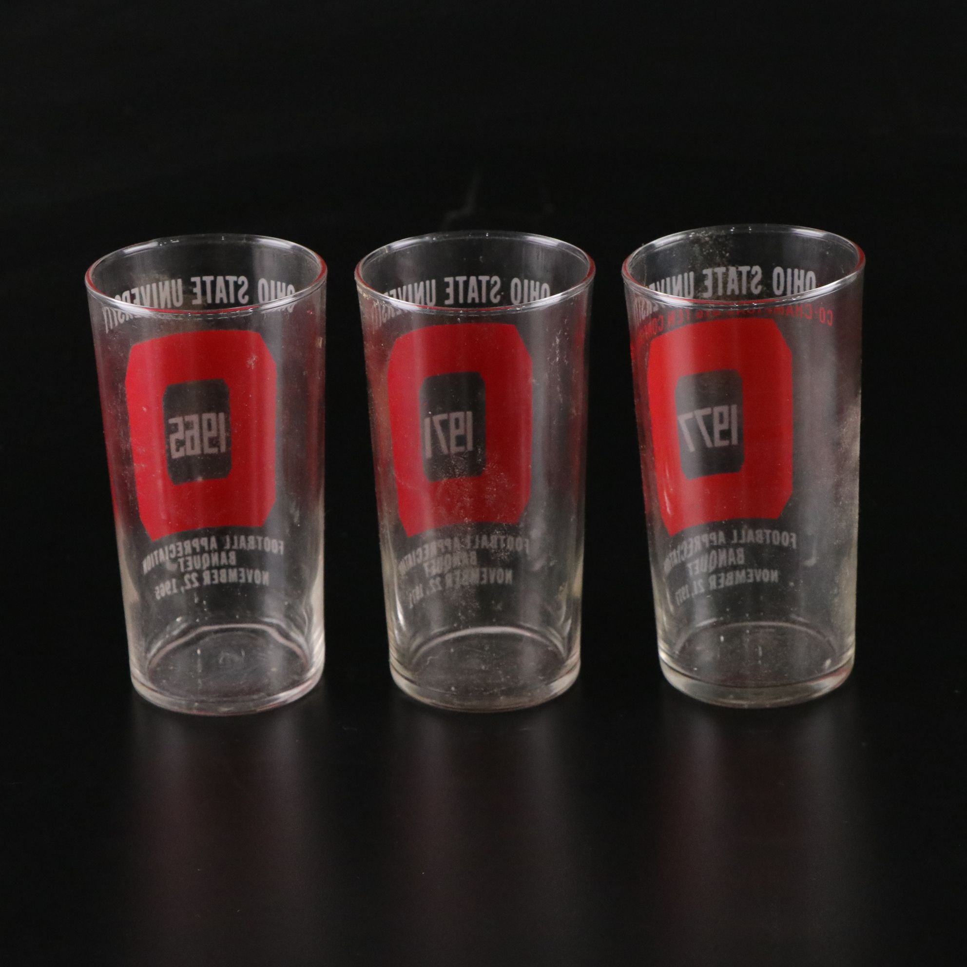 Ohio State Buckeye "Football Appreciation Banquet" Glasses