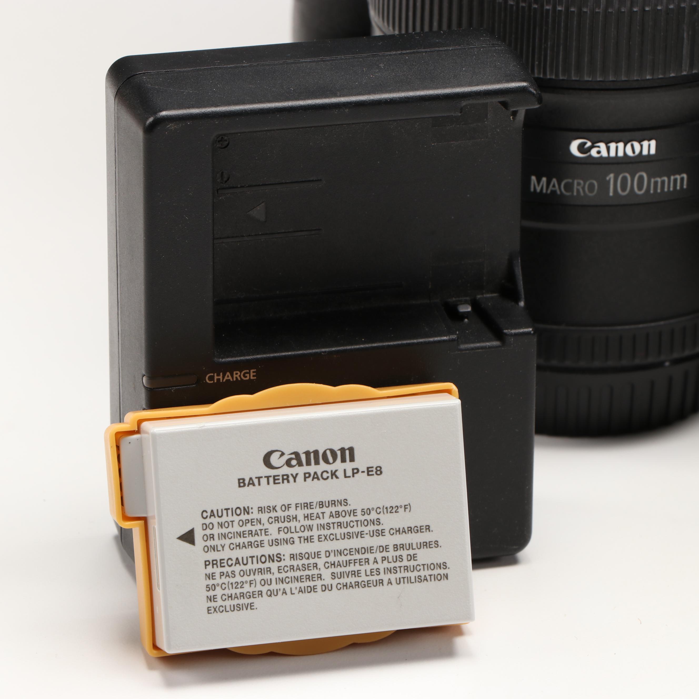 Canon EOS Rebel T3i DSLR Camera with Tarmac Camera Bag and Other Accessories