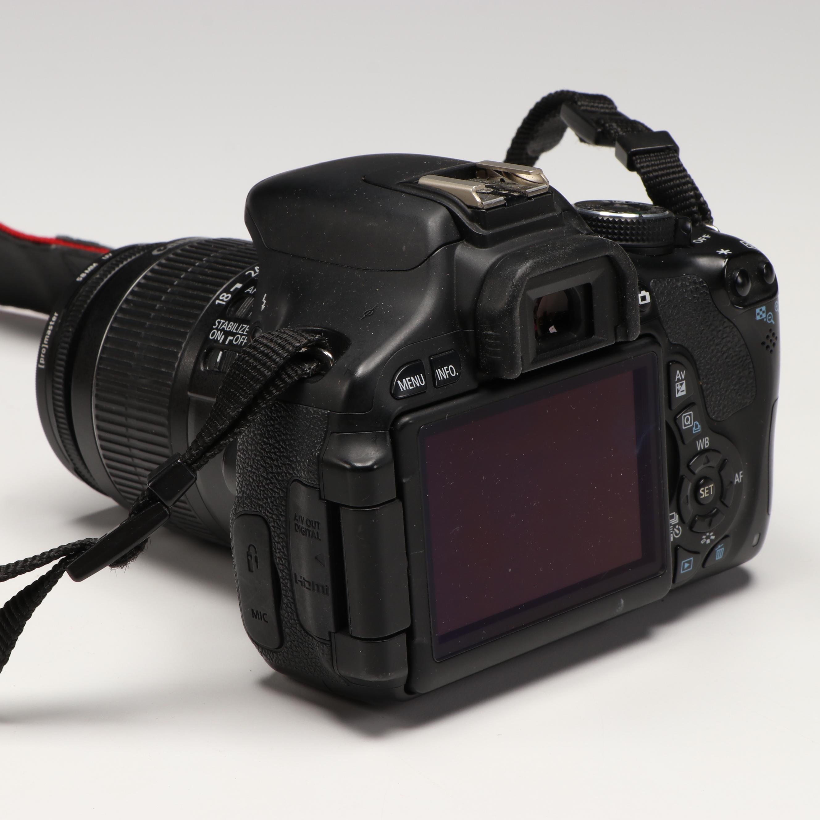 Canon EOS Rebel T3i DSLR Camera with Tarmac Camera Bag and Other Accessories