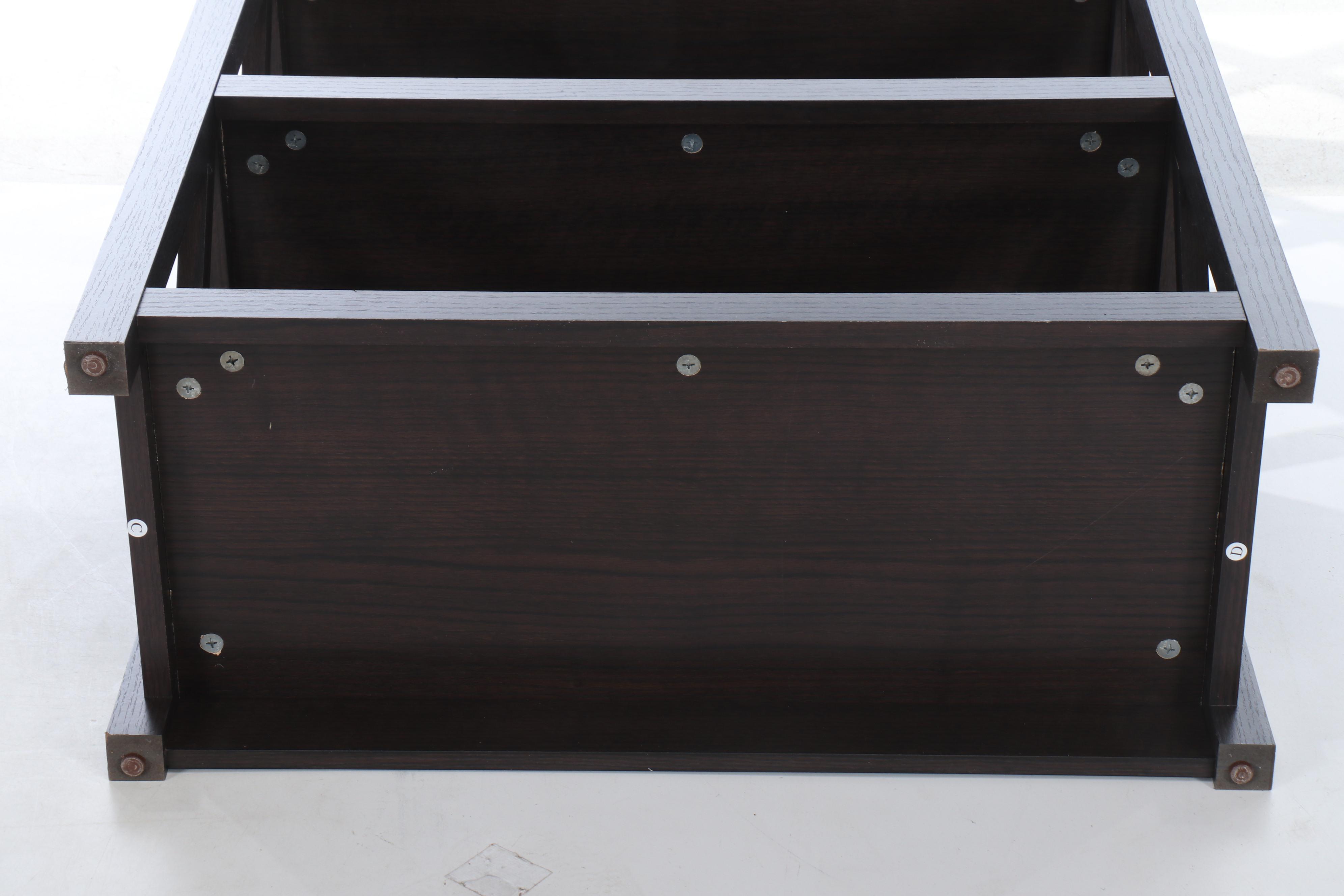 Contemporary Walnut Finish Five-Tier Freestanding Bookcase