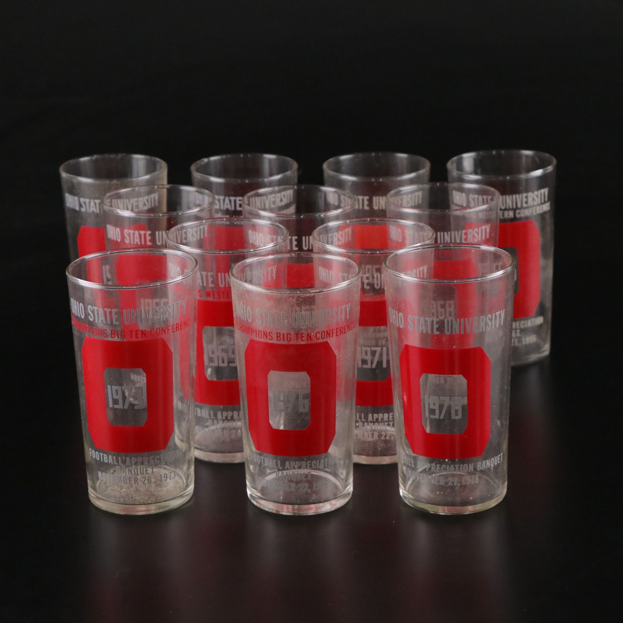 Ohio State Buckeye "Football Appreciation Banquet" Glasses