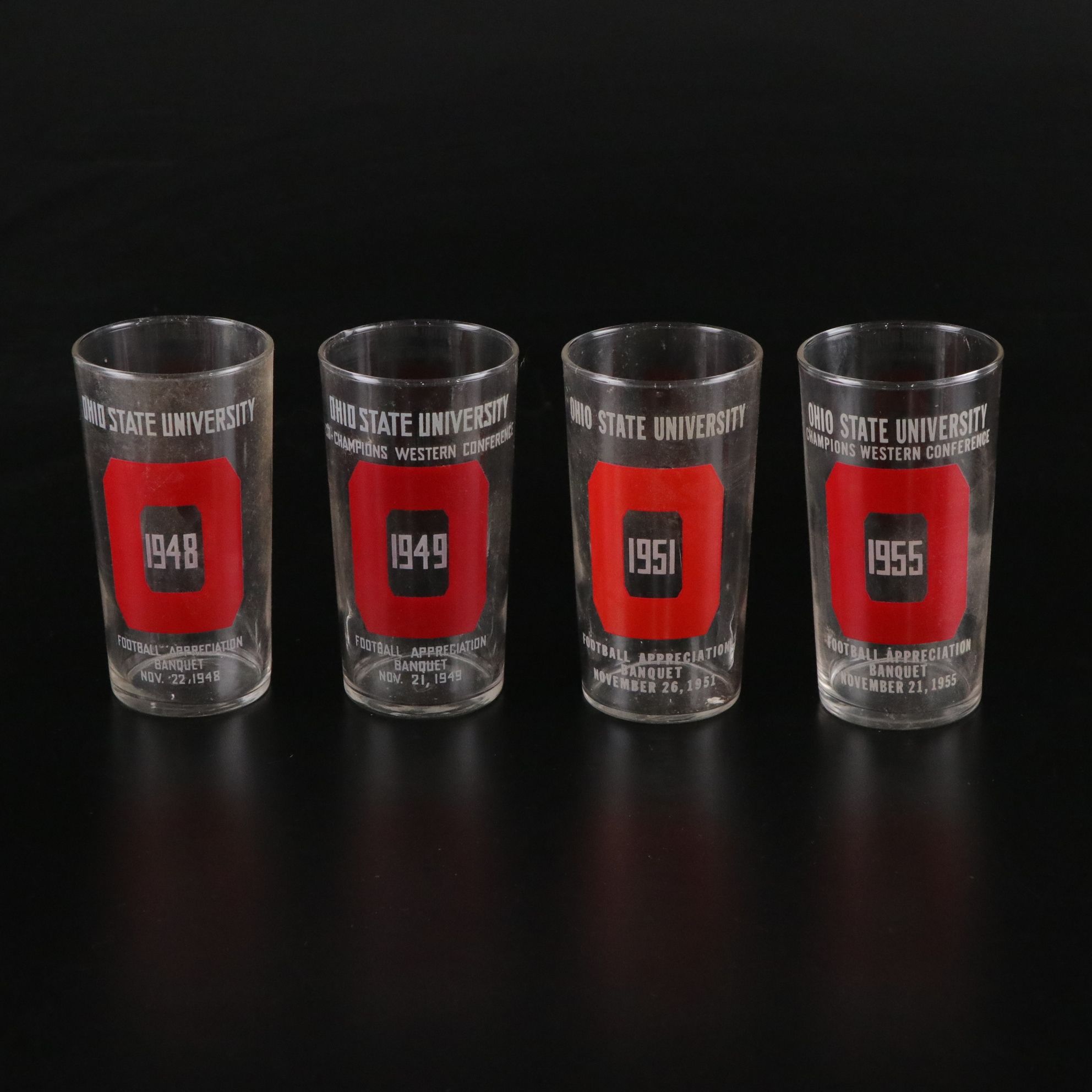 Ohio State Buckeye "Football Appreciation Banquet" Glasses
