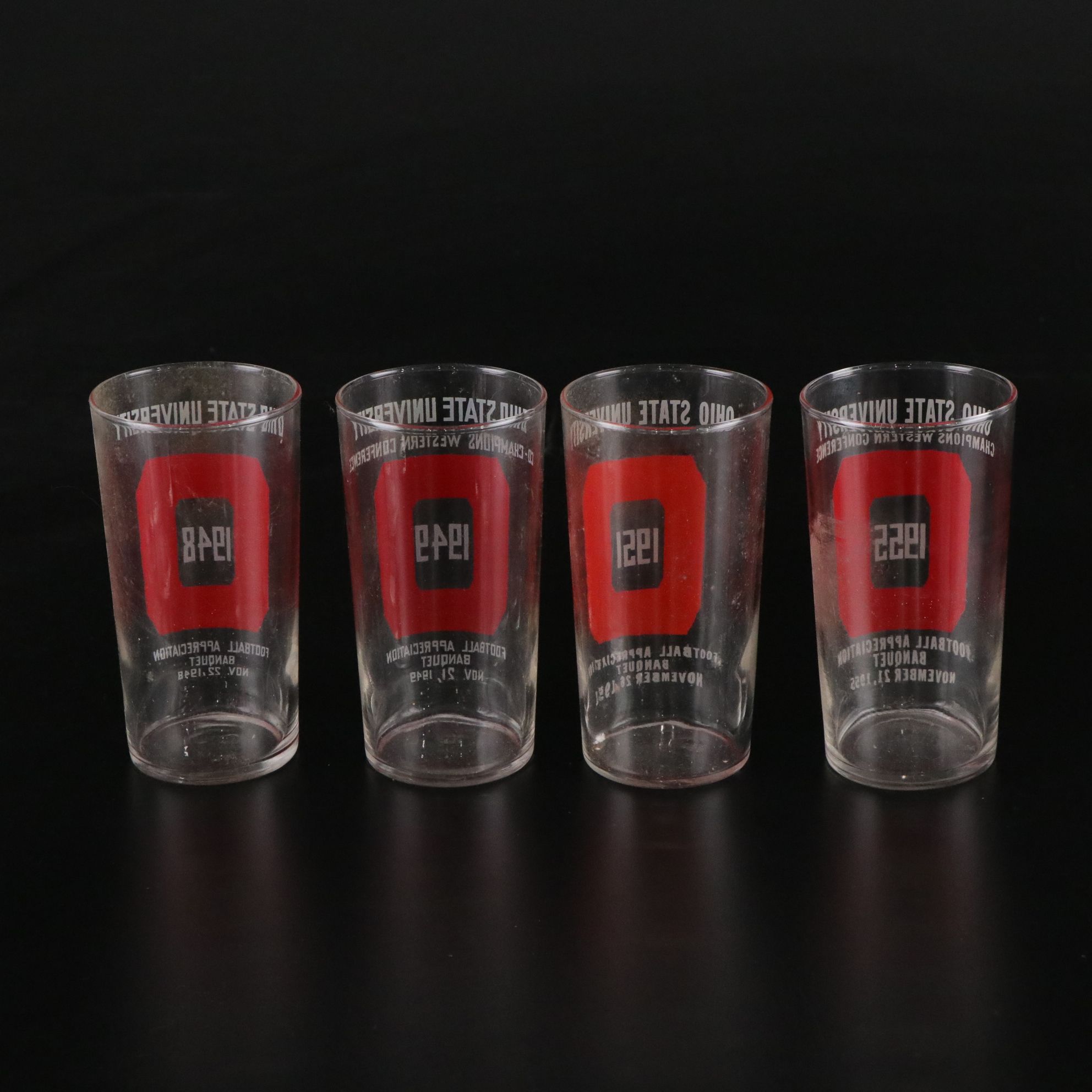 Ohio State Buckeye "Football Appreciation Banquet" Glasses