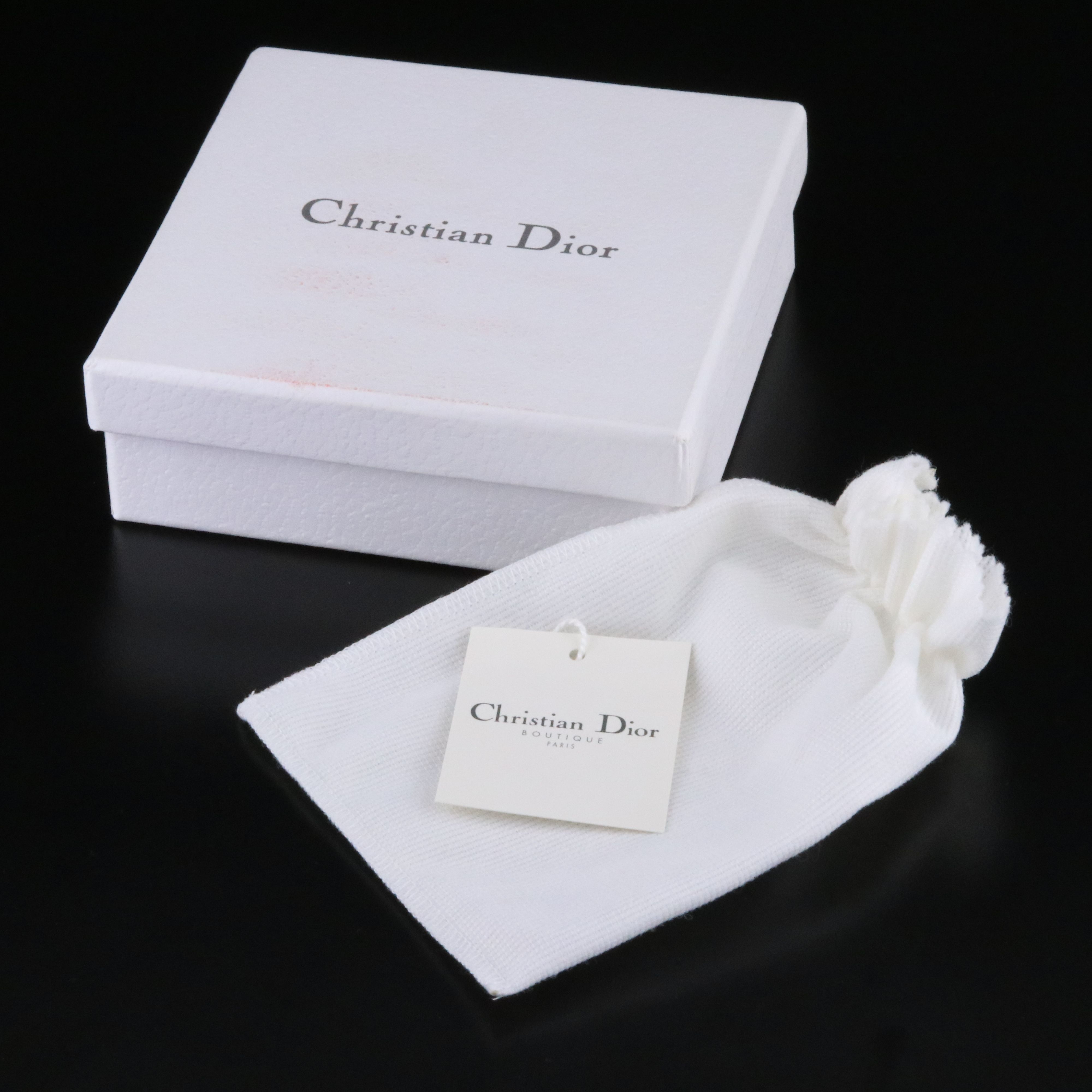 Christian Dior CD Faux Leather Bow Necklace