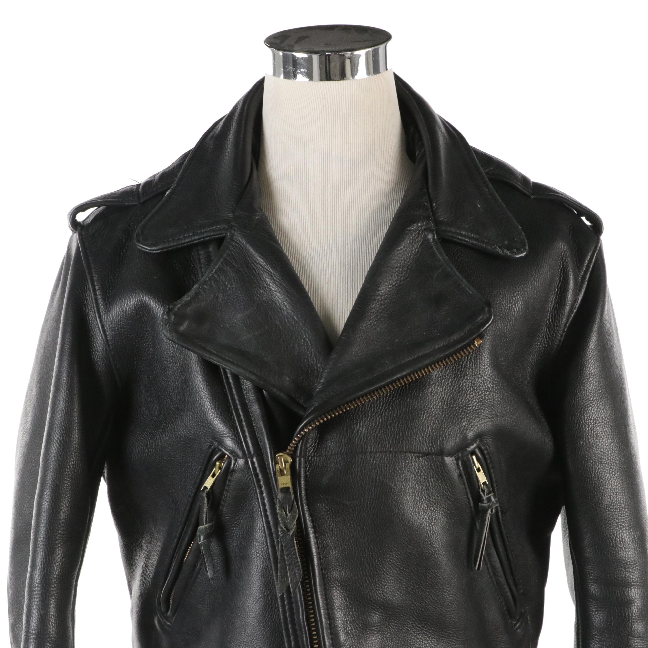 Men's Leather Man Black Leather Motorcycle Jacket