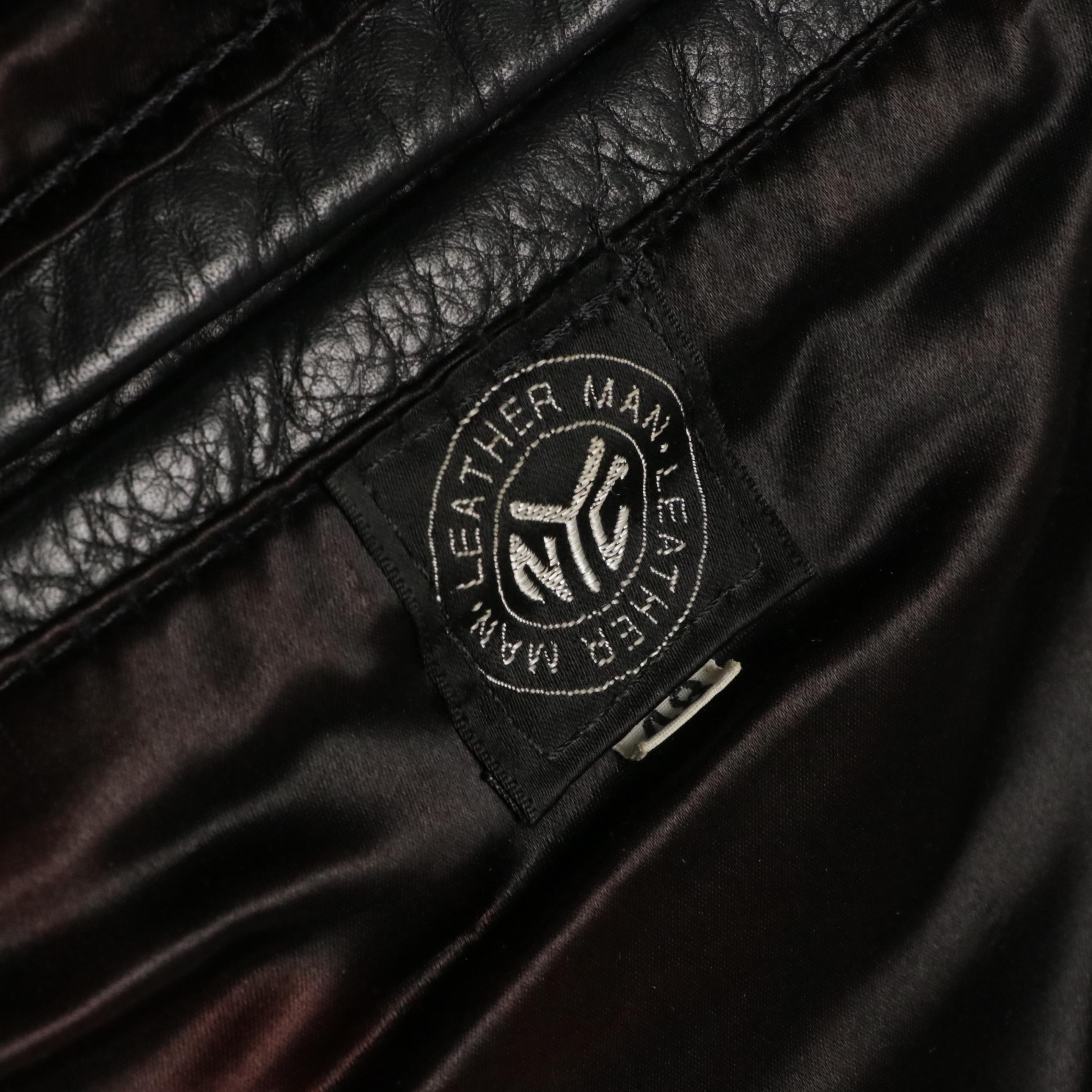 Men's Leather Man Black Leather Motorcycle Jacket