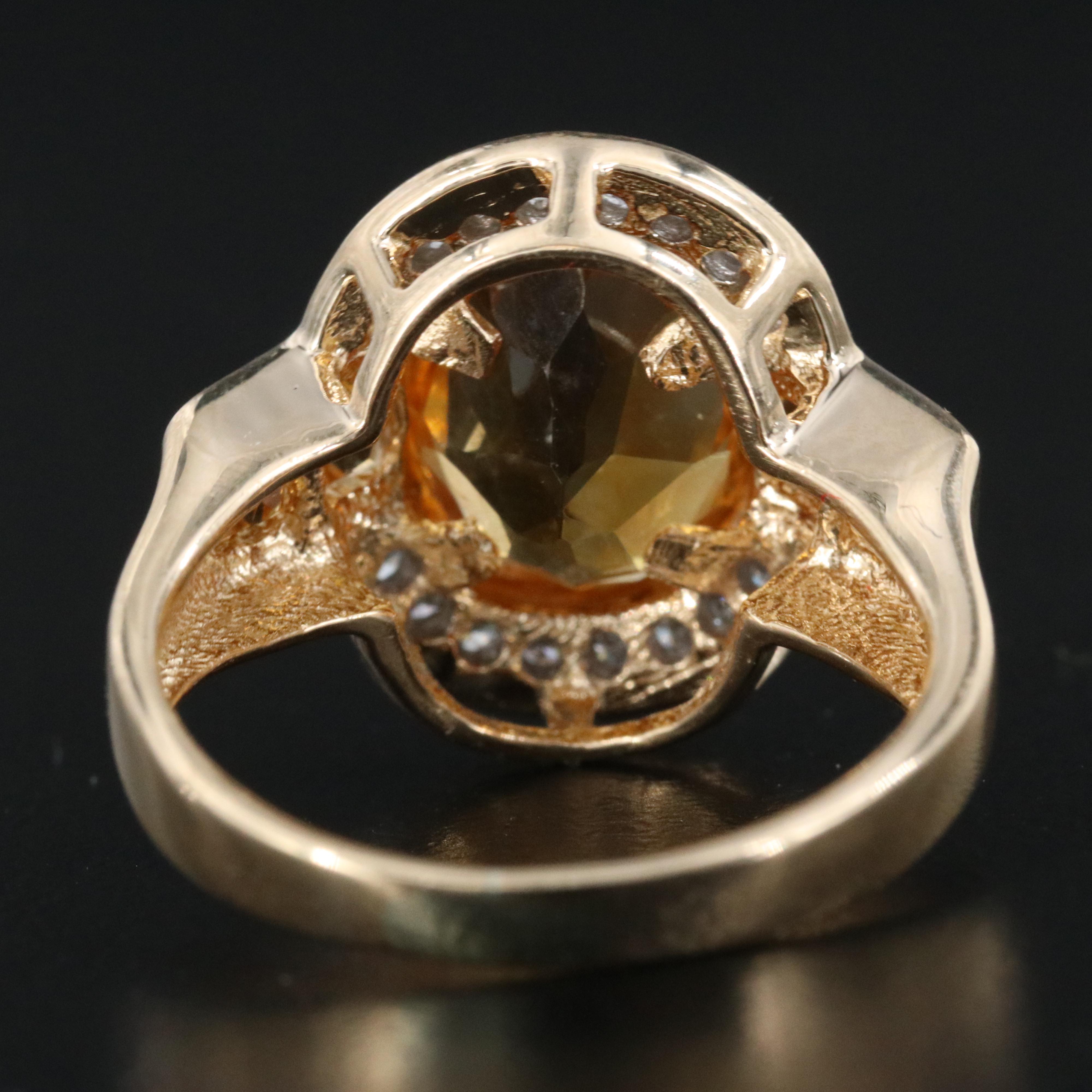 14K Citrine and Diamond Ring