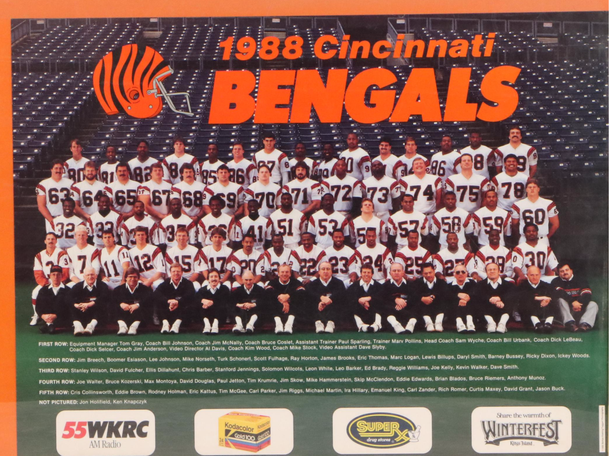 Cincinnati Bengals Commemorative Offset Lithograph, 1988