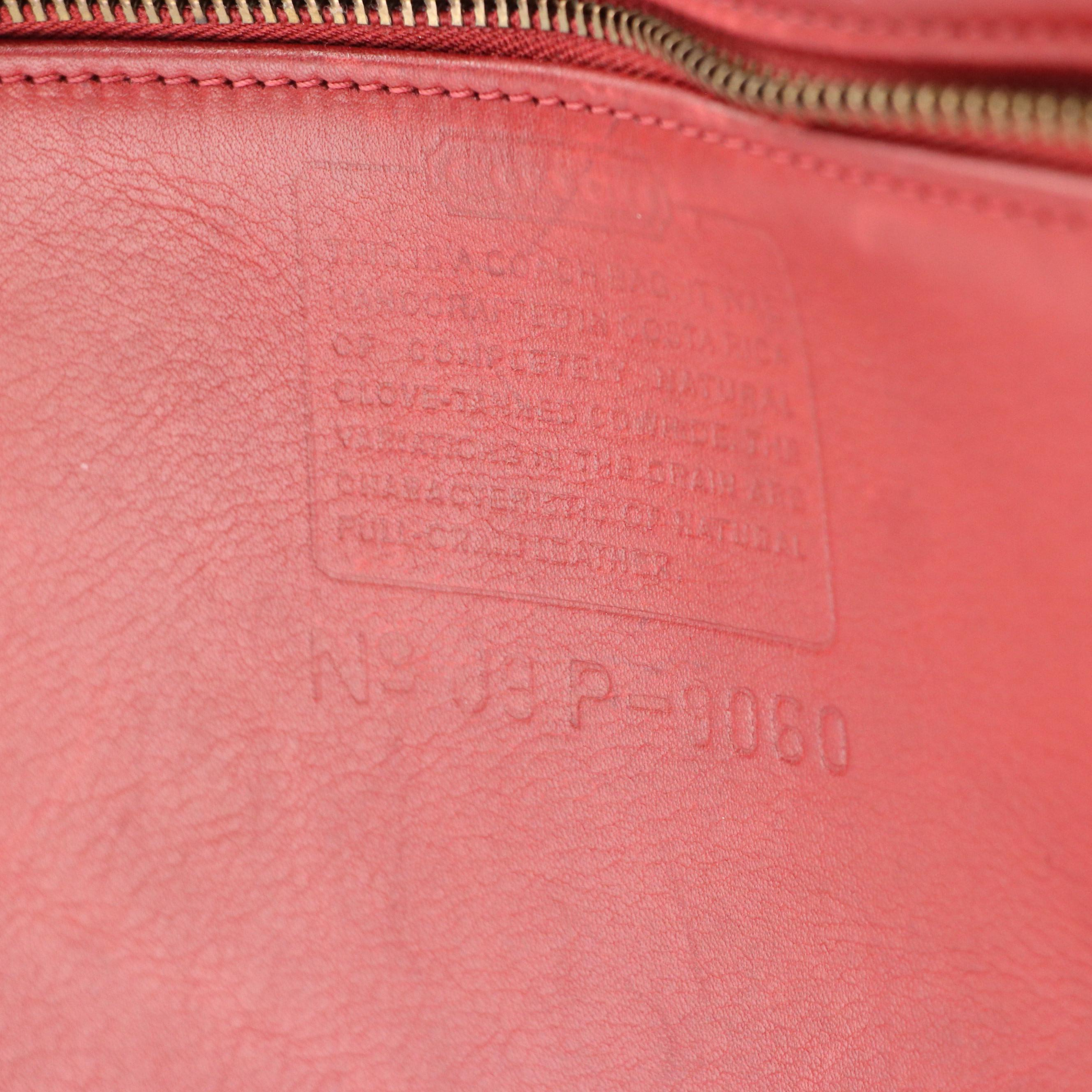 Coach Vintage Red Leather Classic Slim Duffle Sac & Brown Soho Bucket Sling Bag