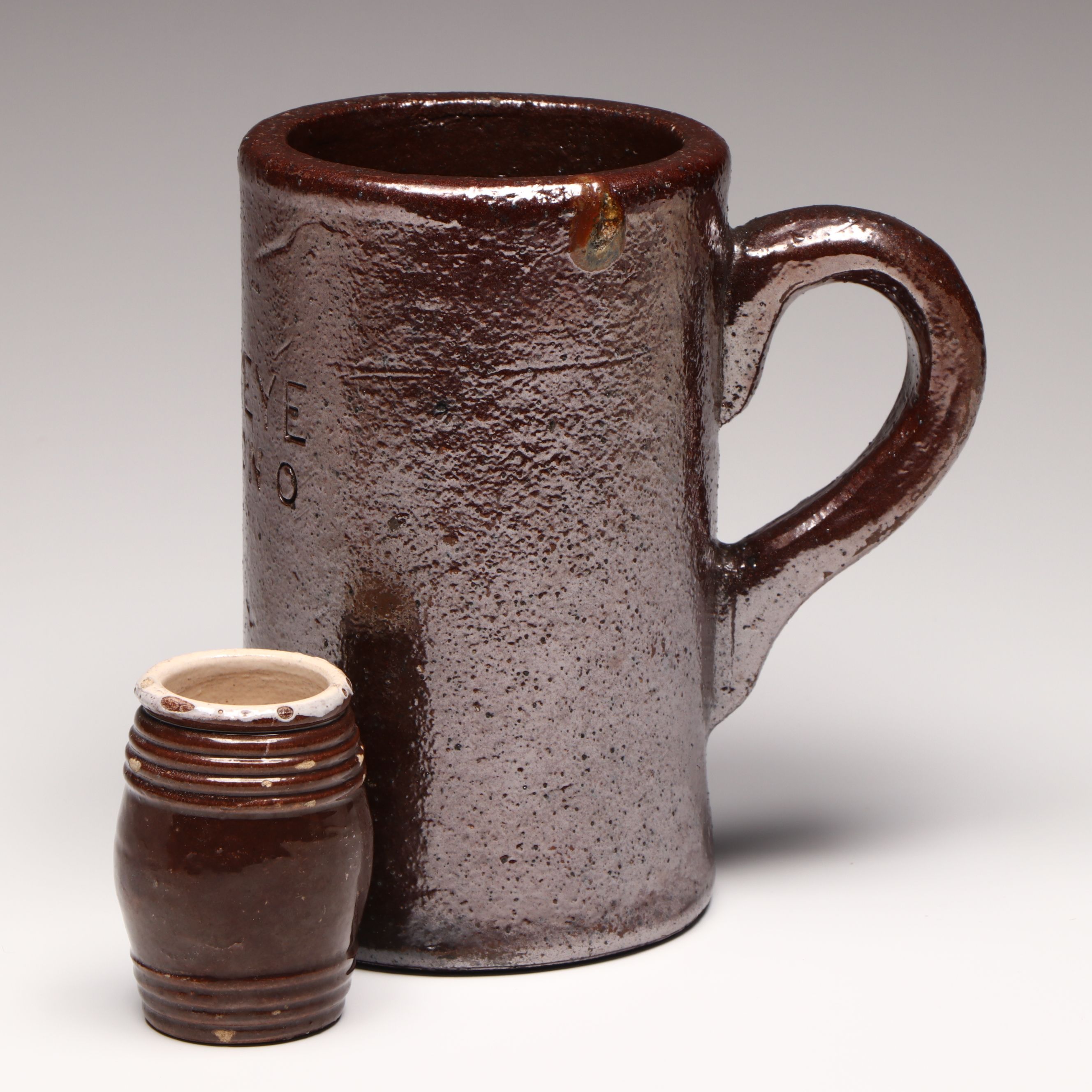 Buckeye Akron Ceramic Pitcher and Jar