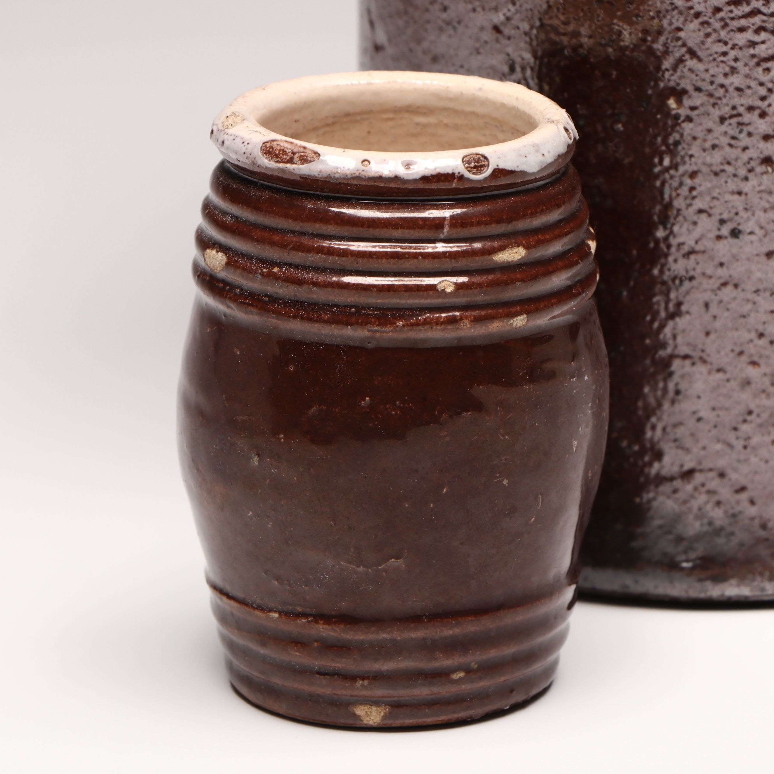 Buckeye Akron Ceramic Pitcher and Jar