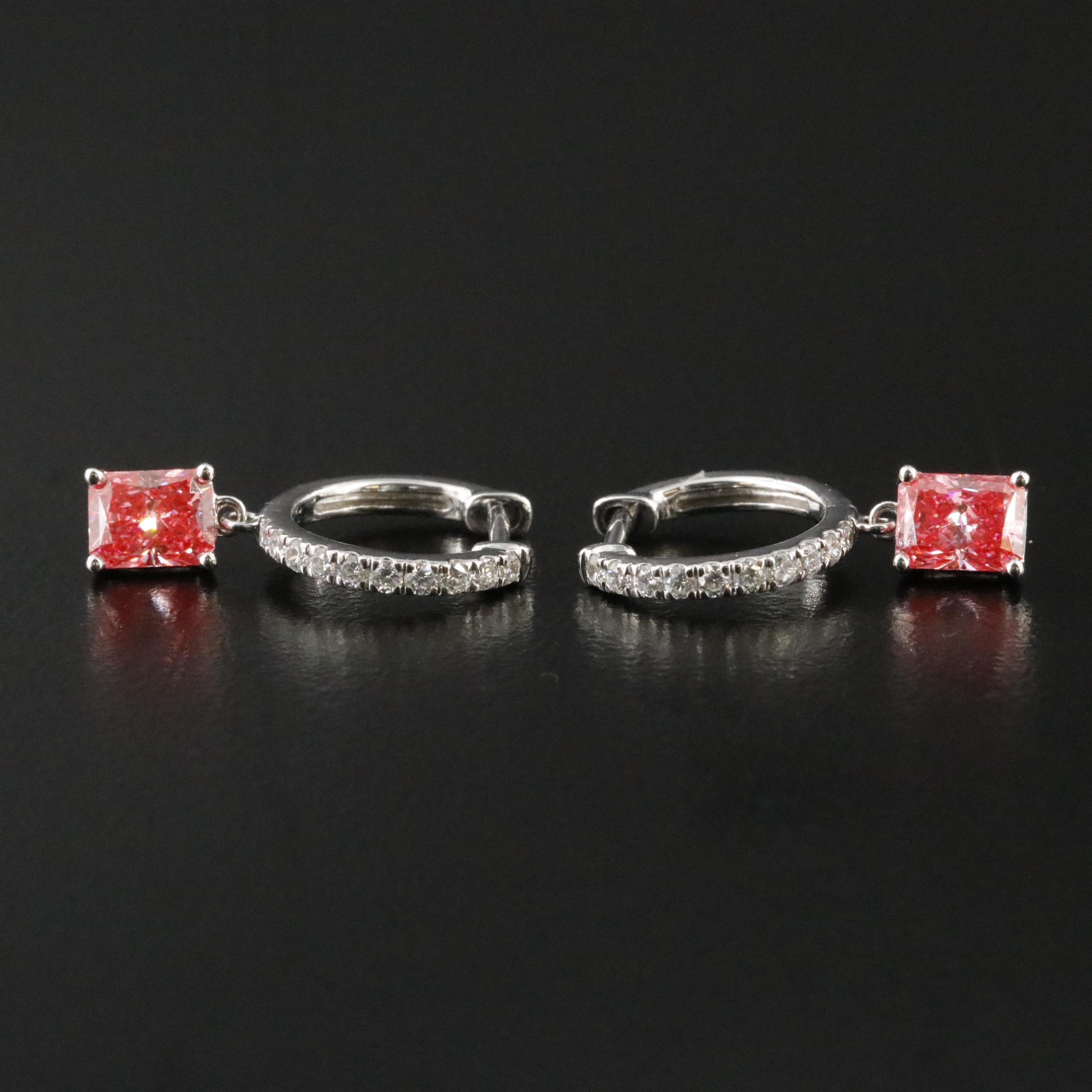 14K 1.25 CTW Lab Grown Diamond Hoop Earrings