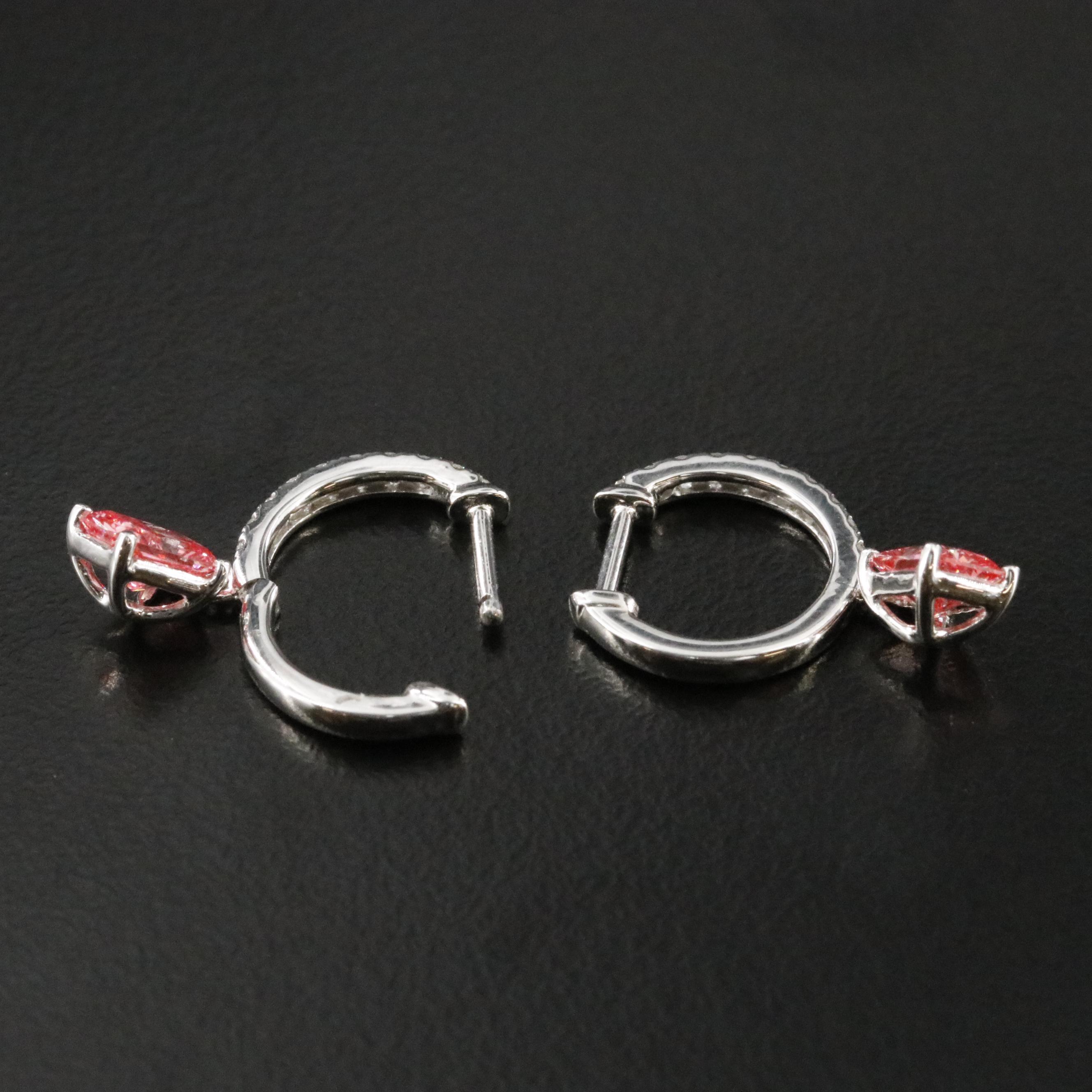 14K 1.25 CTW Lab Grown Diamond Hoop Earrings