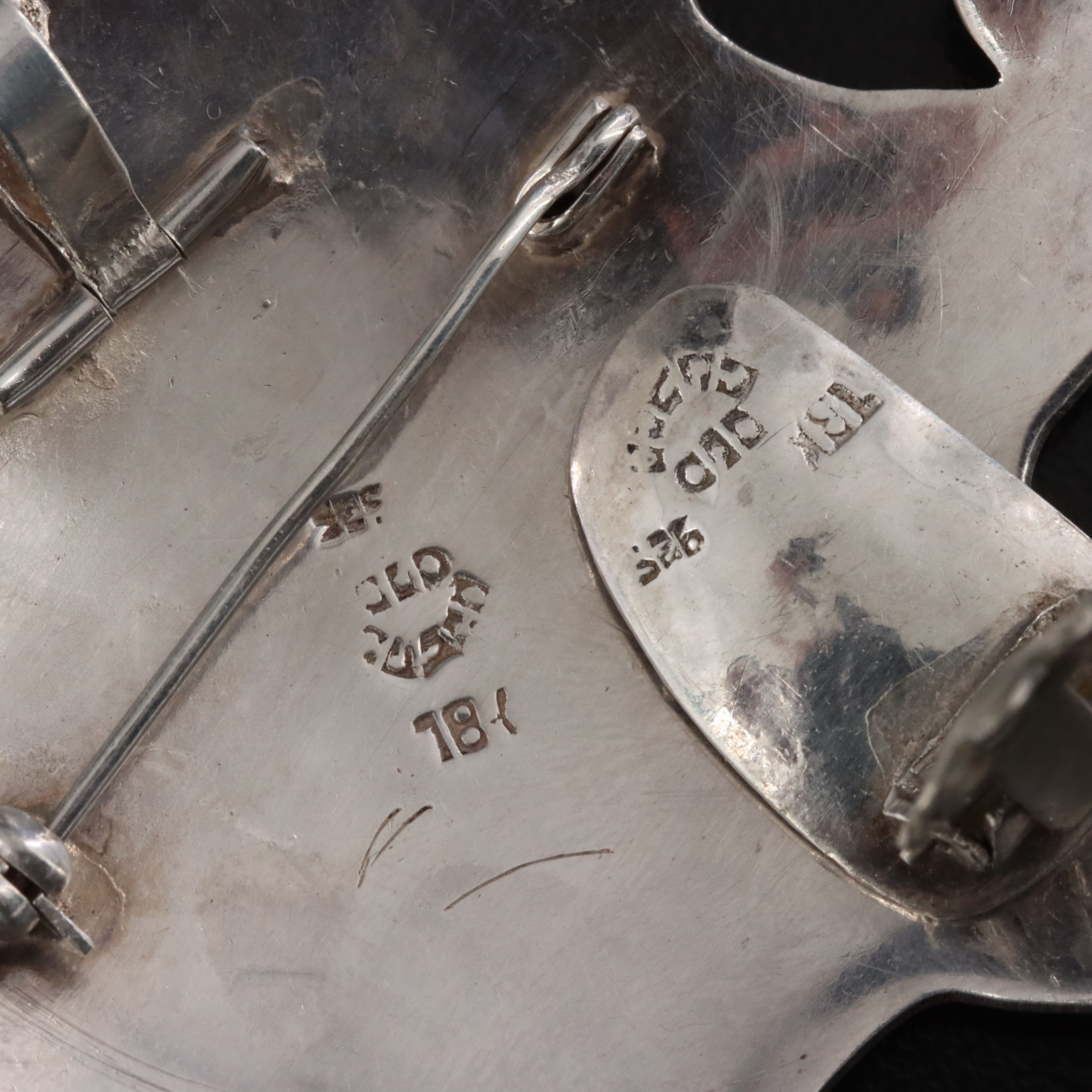 Old Cuzco Sterling Mesoamerican Jaguar Converter Pendant Necklace & Earrings Set