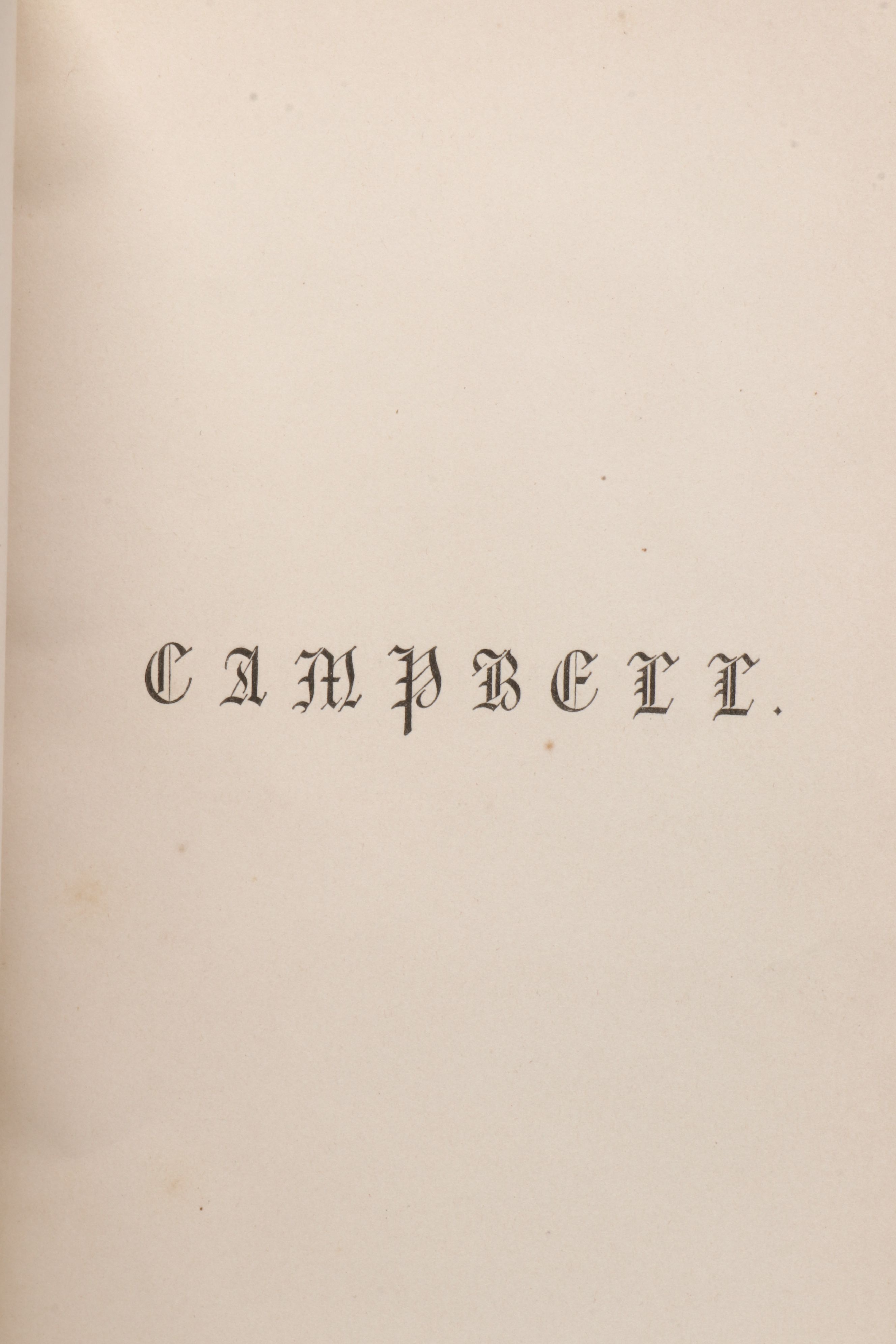 Leather Bound "Poetical Works of Thomas Campbell," Mid-19th Century