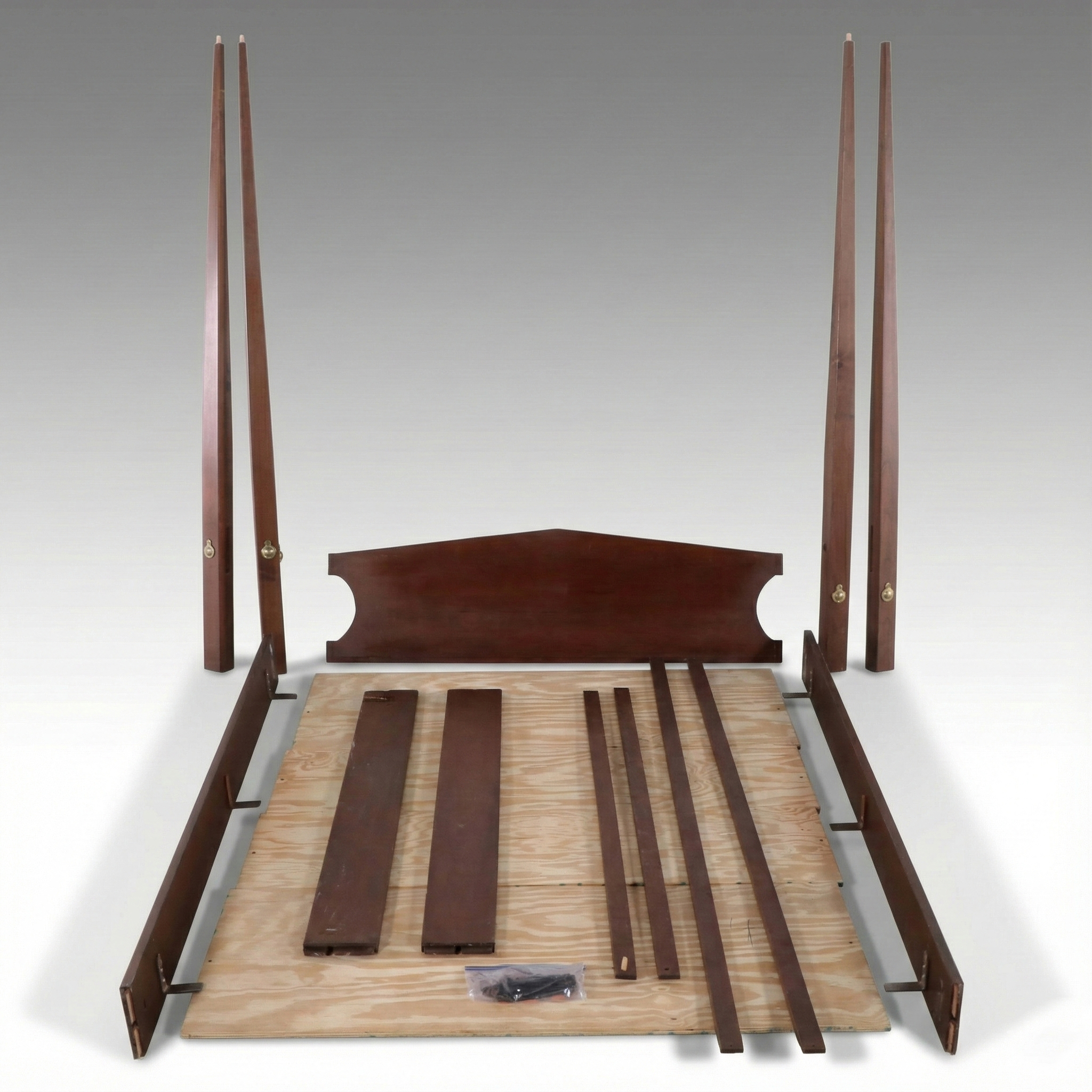 Federal Style Mahogany Finish Canopy Bed, 20th Century