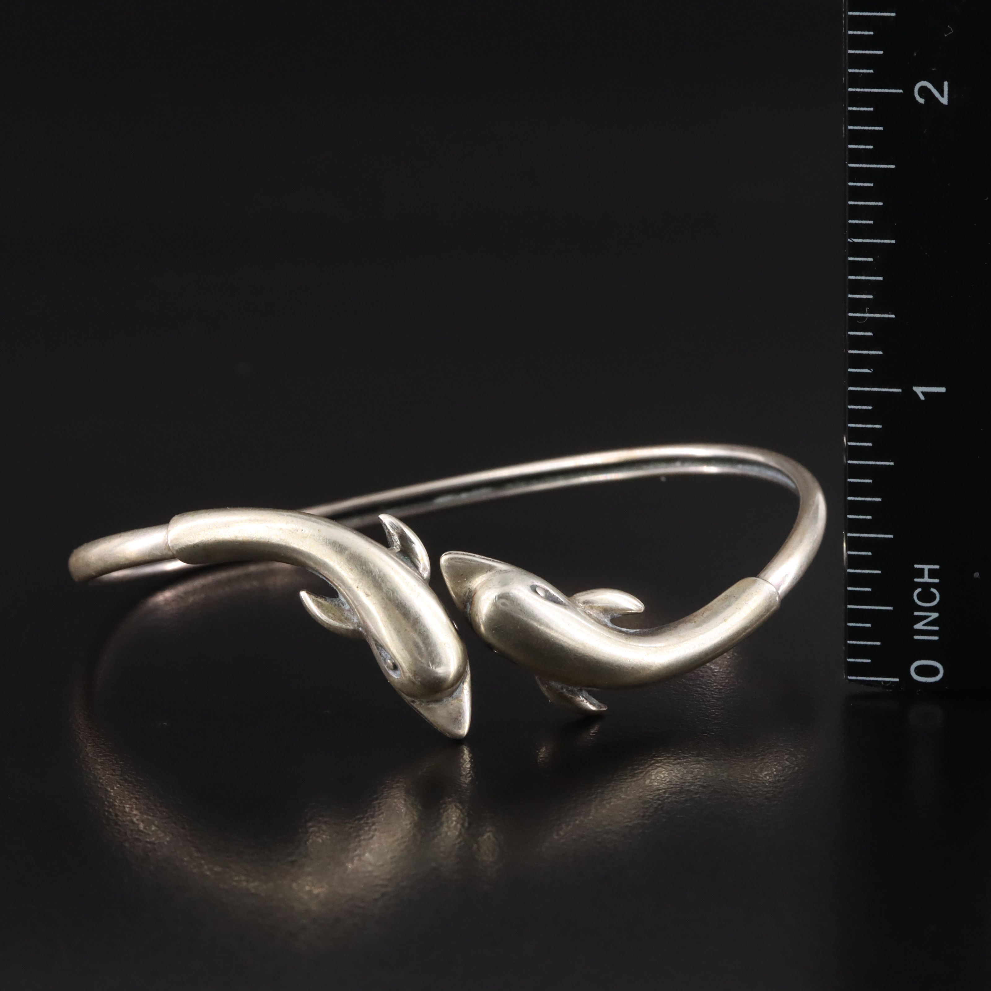 Sterling Bangles, Dolphin Cuff and Mexican Aztec Calendar Converter Brooch