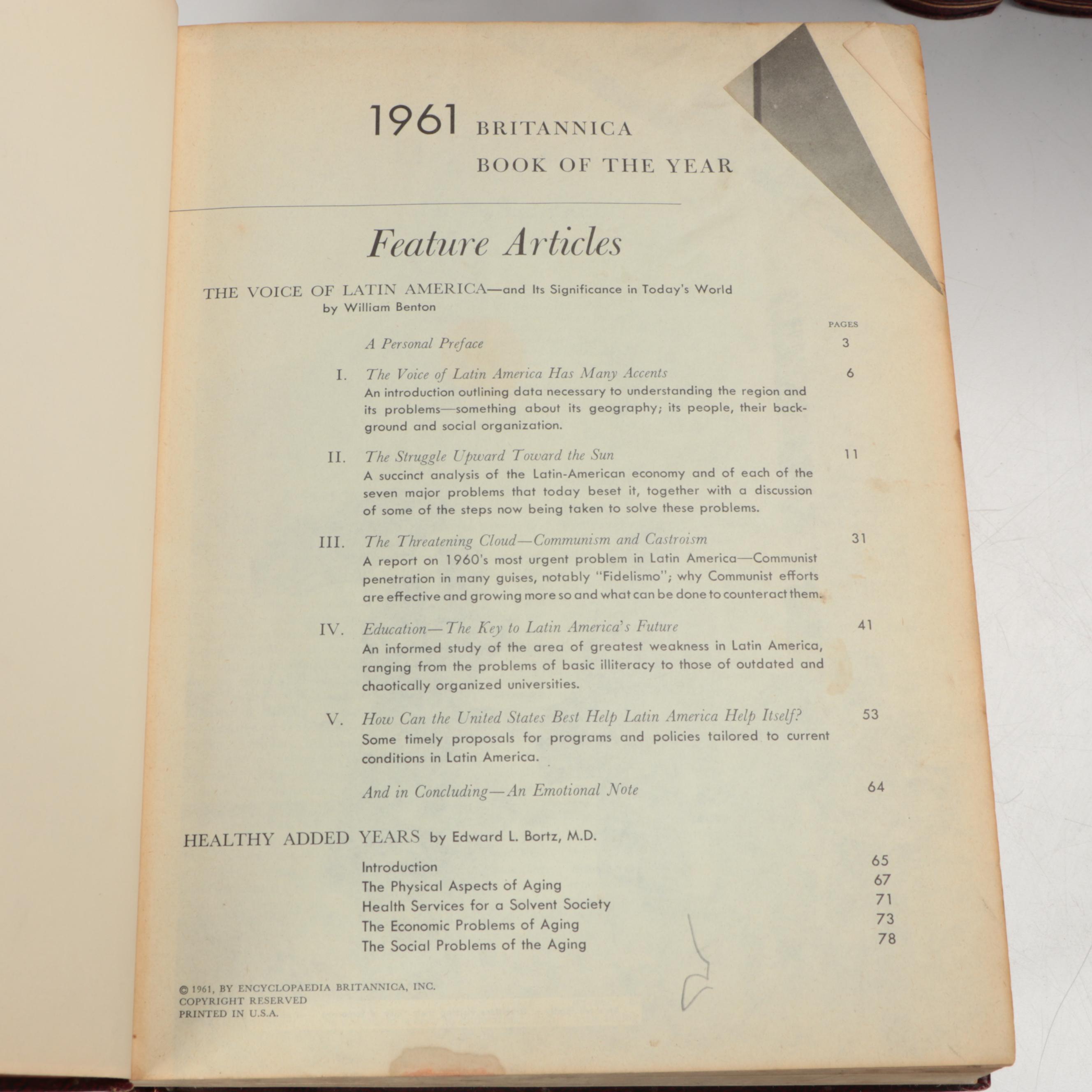 Encyclopedia Britannicas with Britannica Book of the Year, Partial Sets