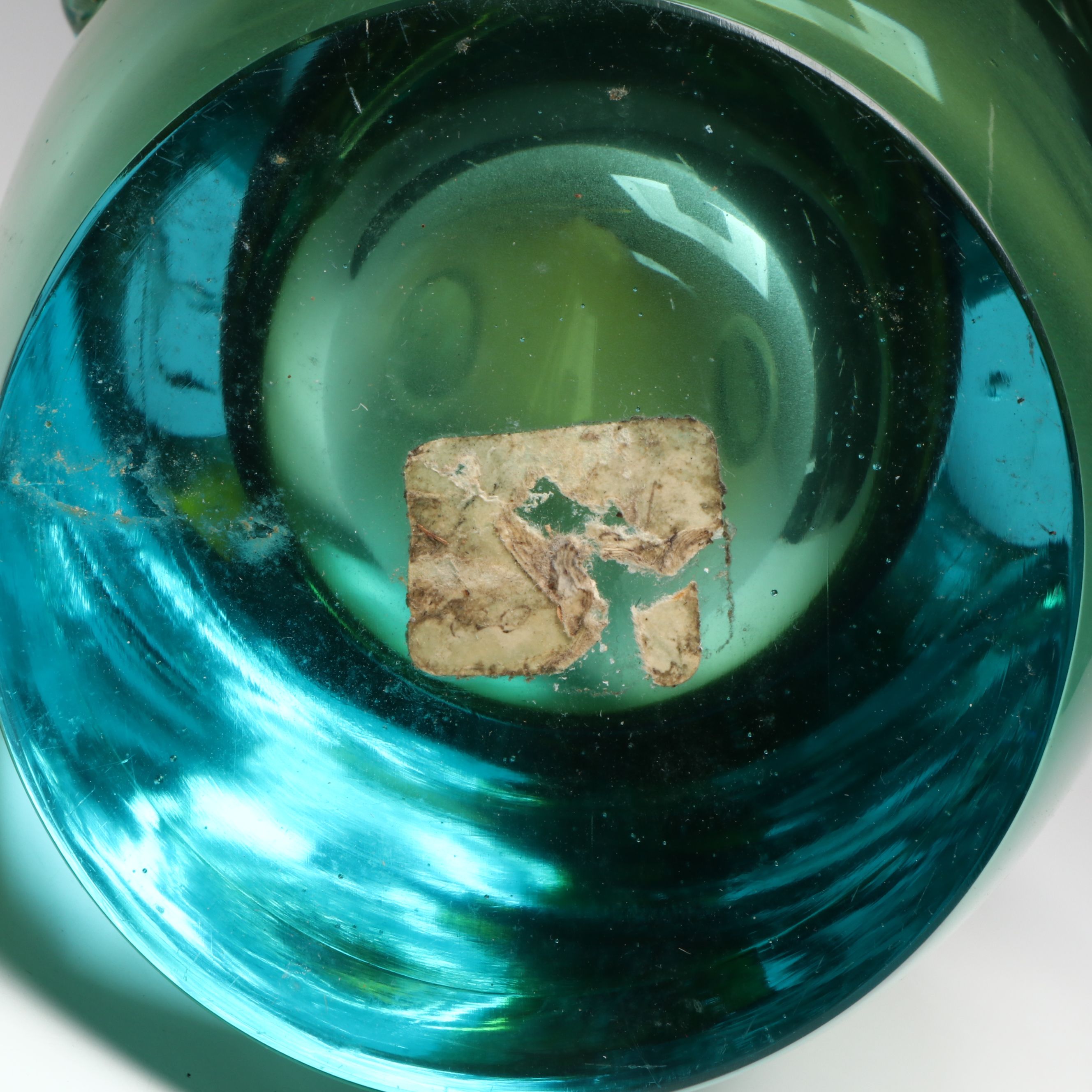 Murano Style Art Glass Sommerso Frog Face Sculpture