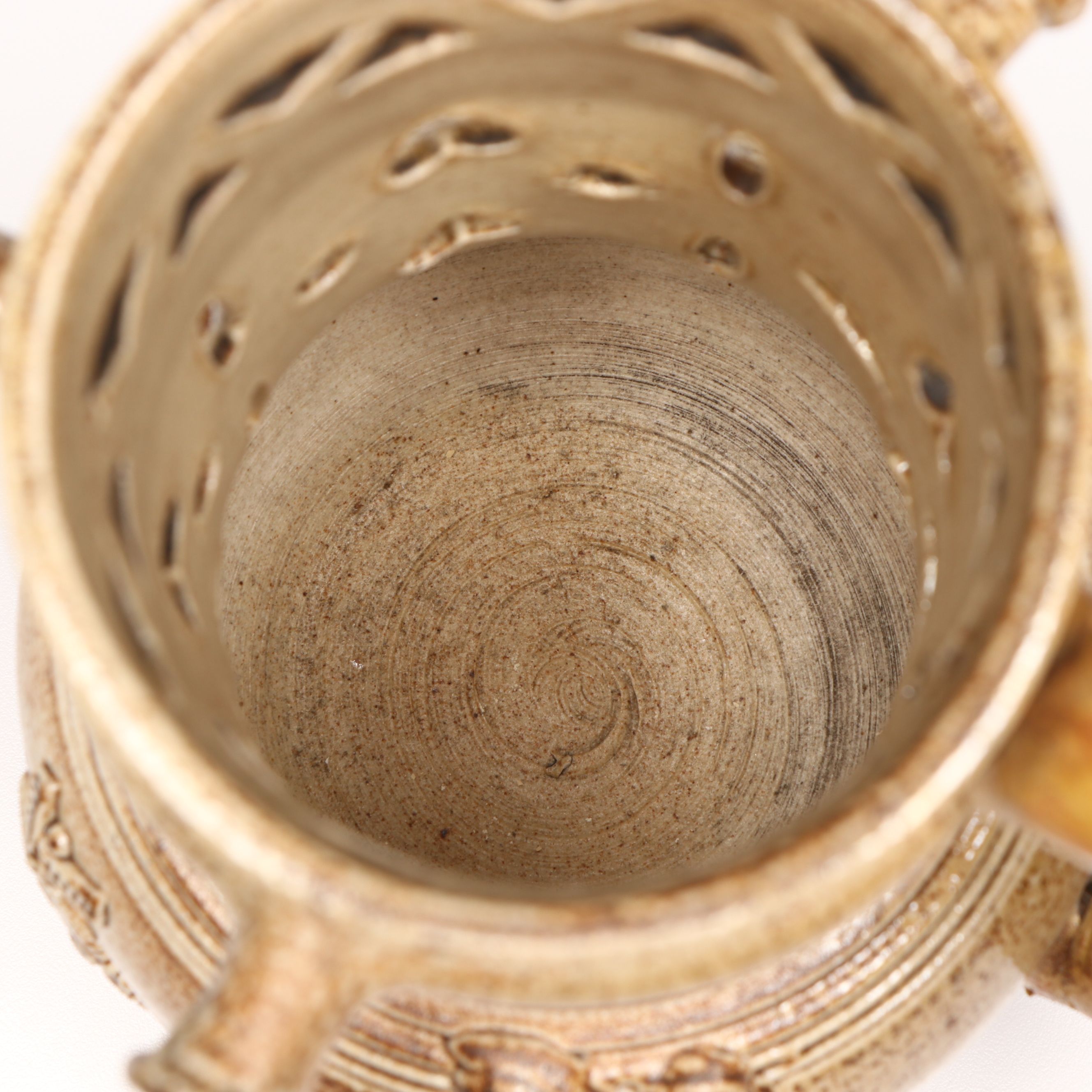 Salt-Glazed Stoneware Puzzle Jug, Late 19th Century