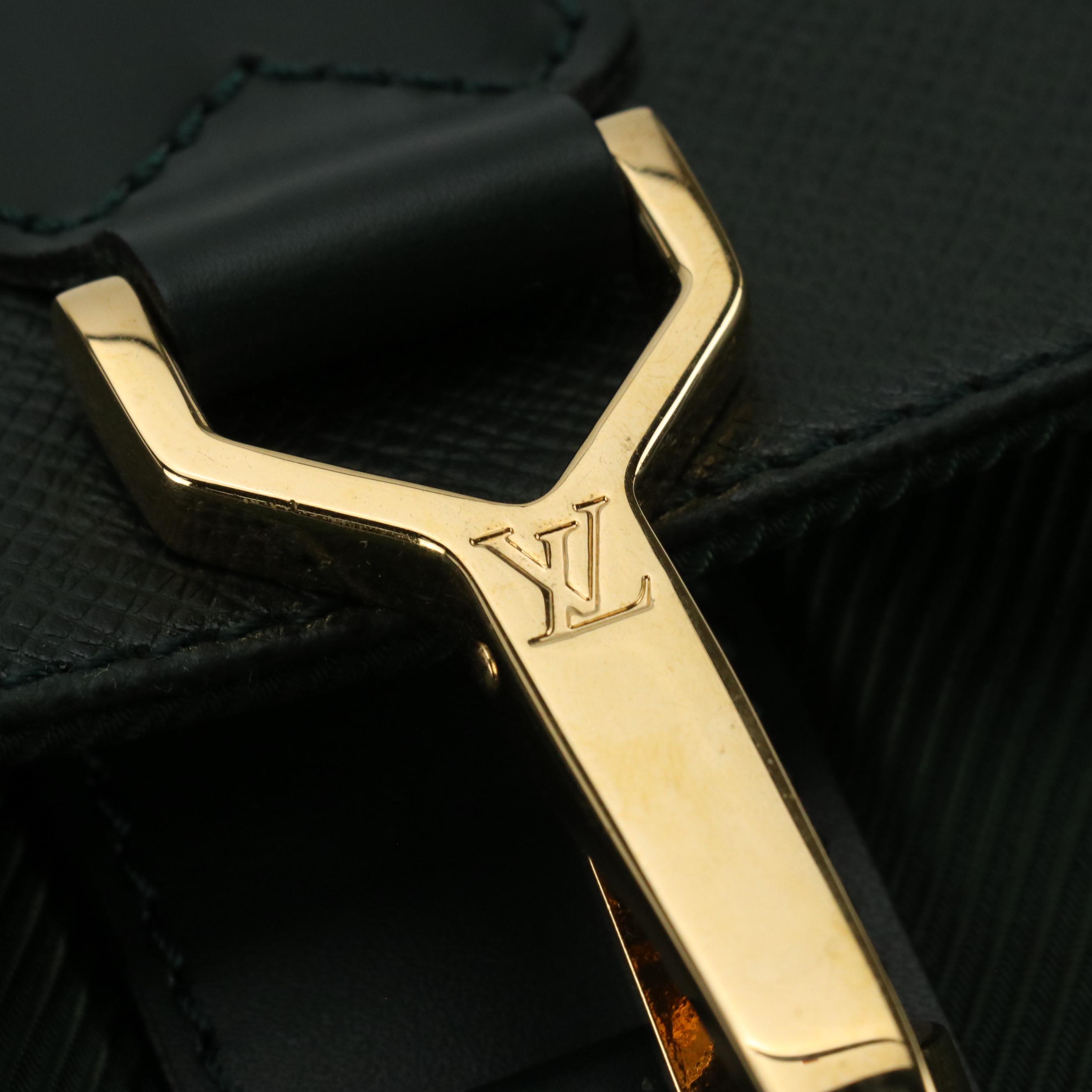 Louis Vuitton Gibeciere Two-Way Garment Bag in Green Taiga Leather & Synthetic