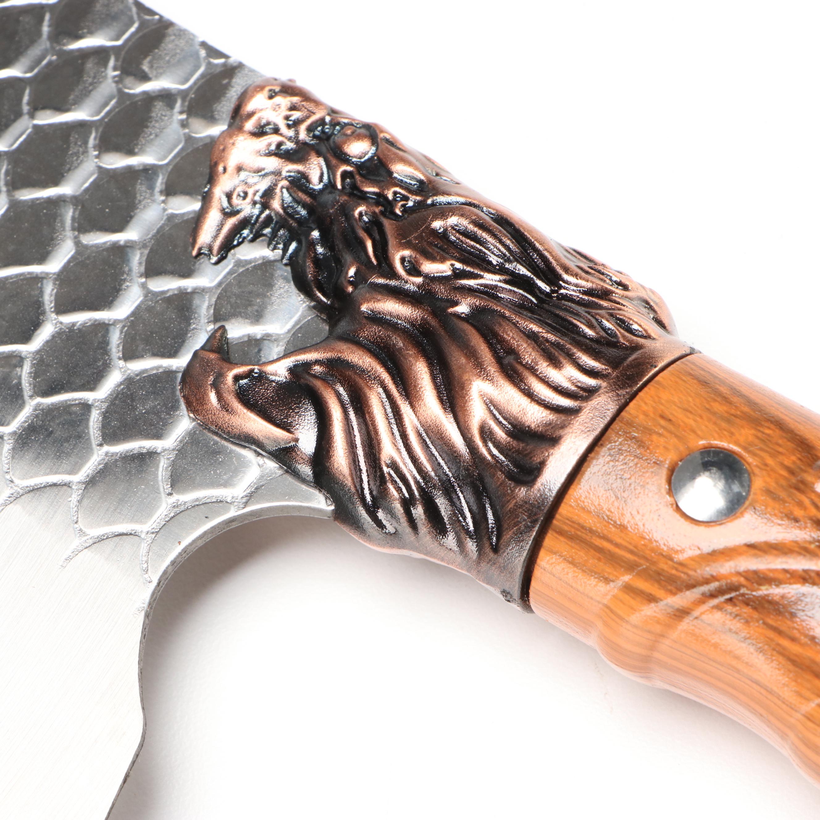 Japanese Style Etched Stainless and Dragon Scale Chef's Knives