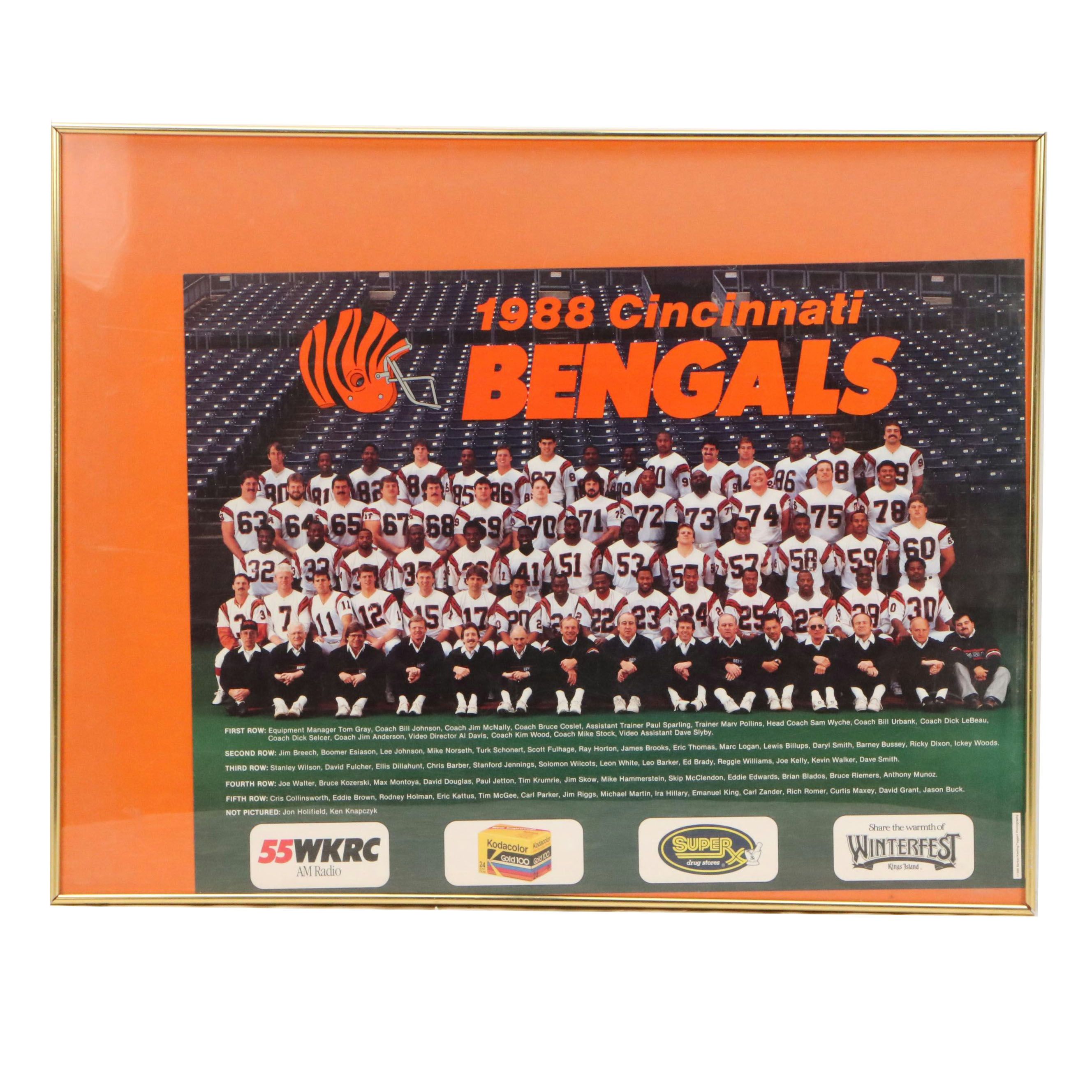Cincinnati Bengals Commemorative Offset Lithograph, 1988