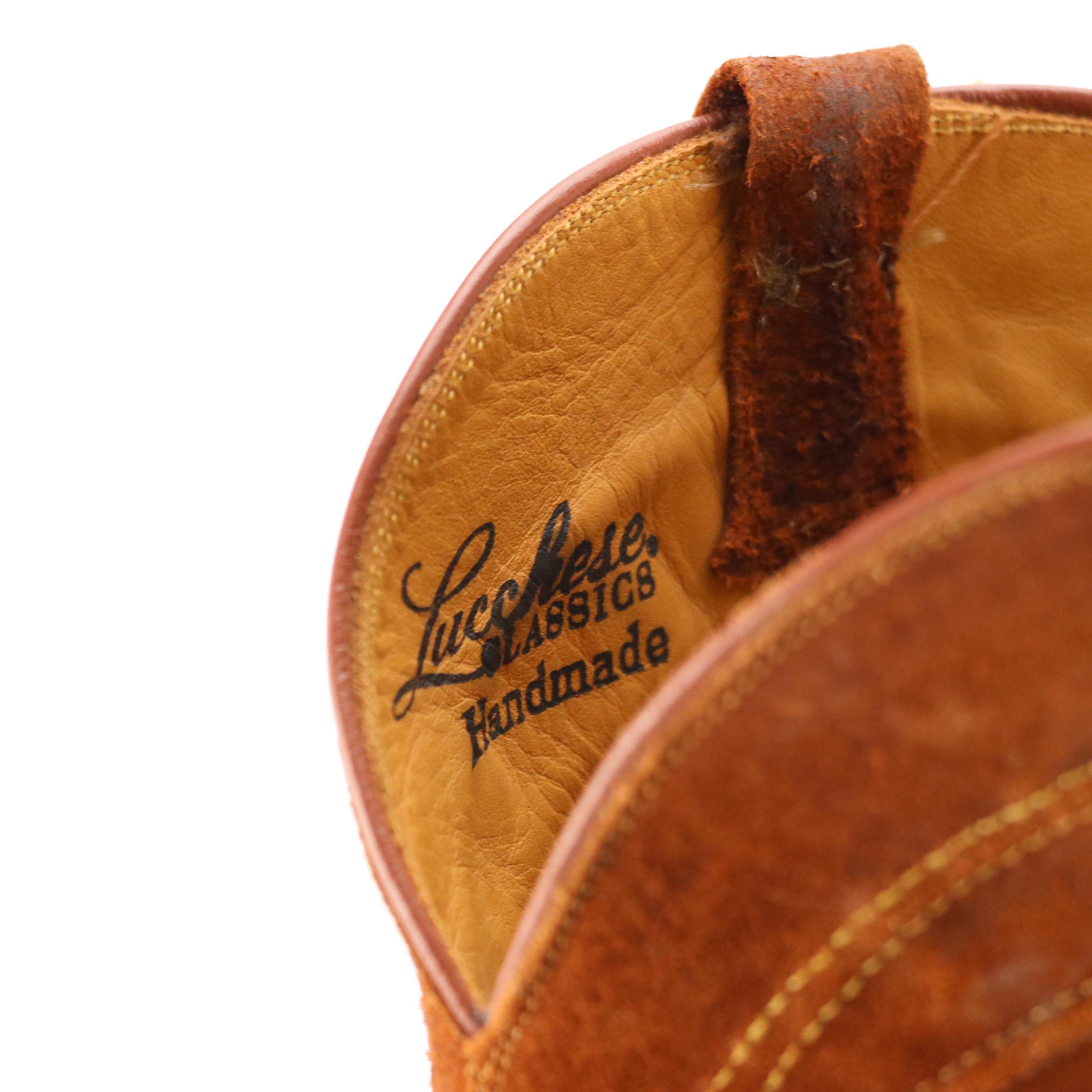 Lucchese Suede Square Tip Cowgirl Boots and Stuart Weitzman Black Suede Clogs