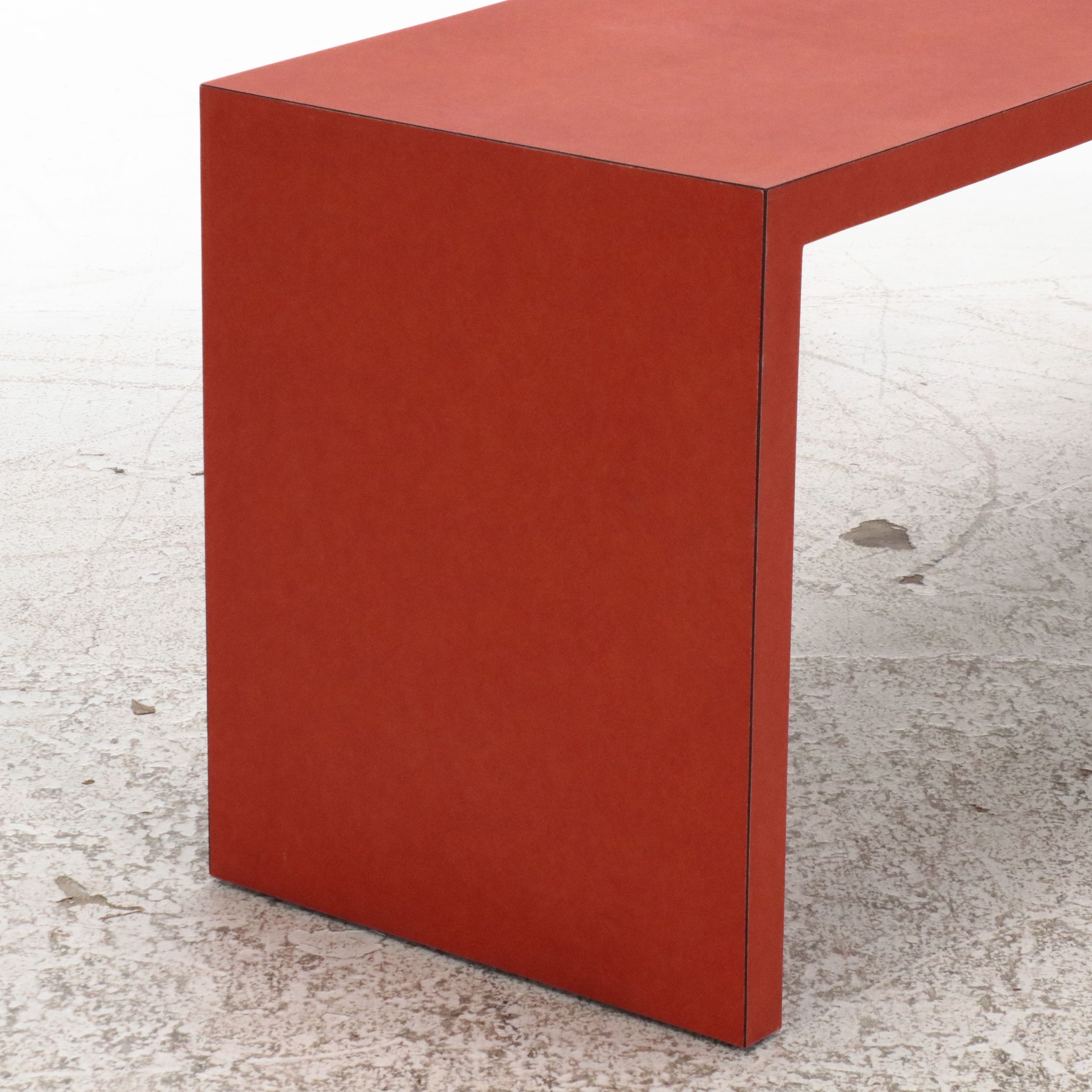 Modernist Orange Laminate Bench, Mid to Late 20th Century