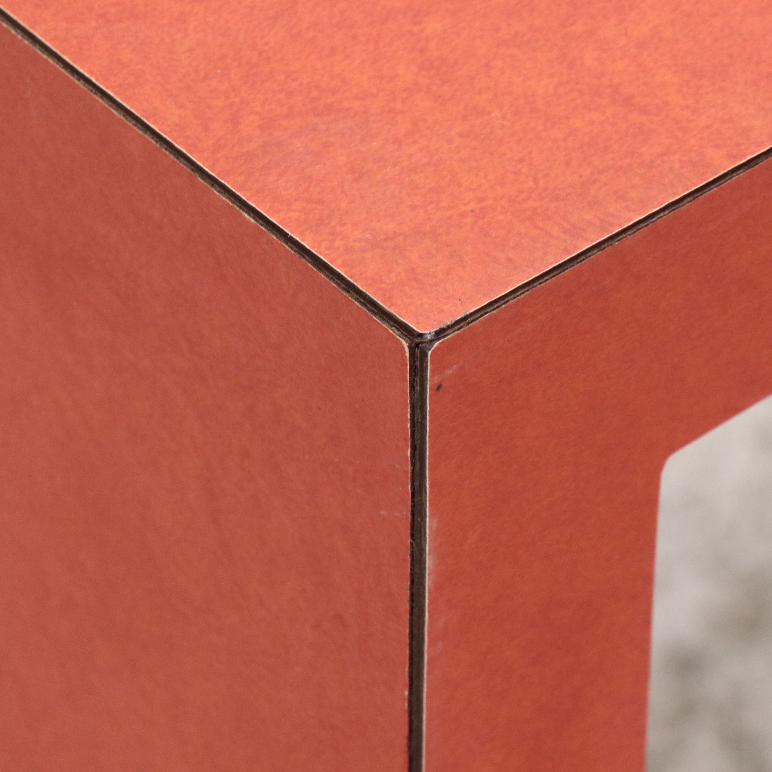 Modernist Orange Laminate Bench, Mid to Late 20th Century