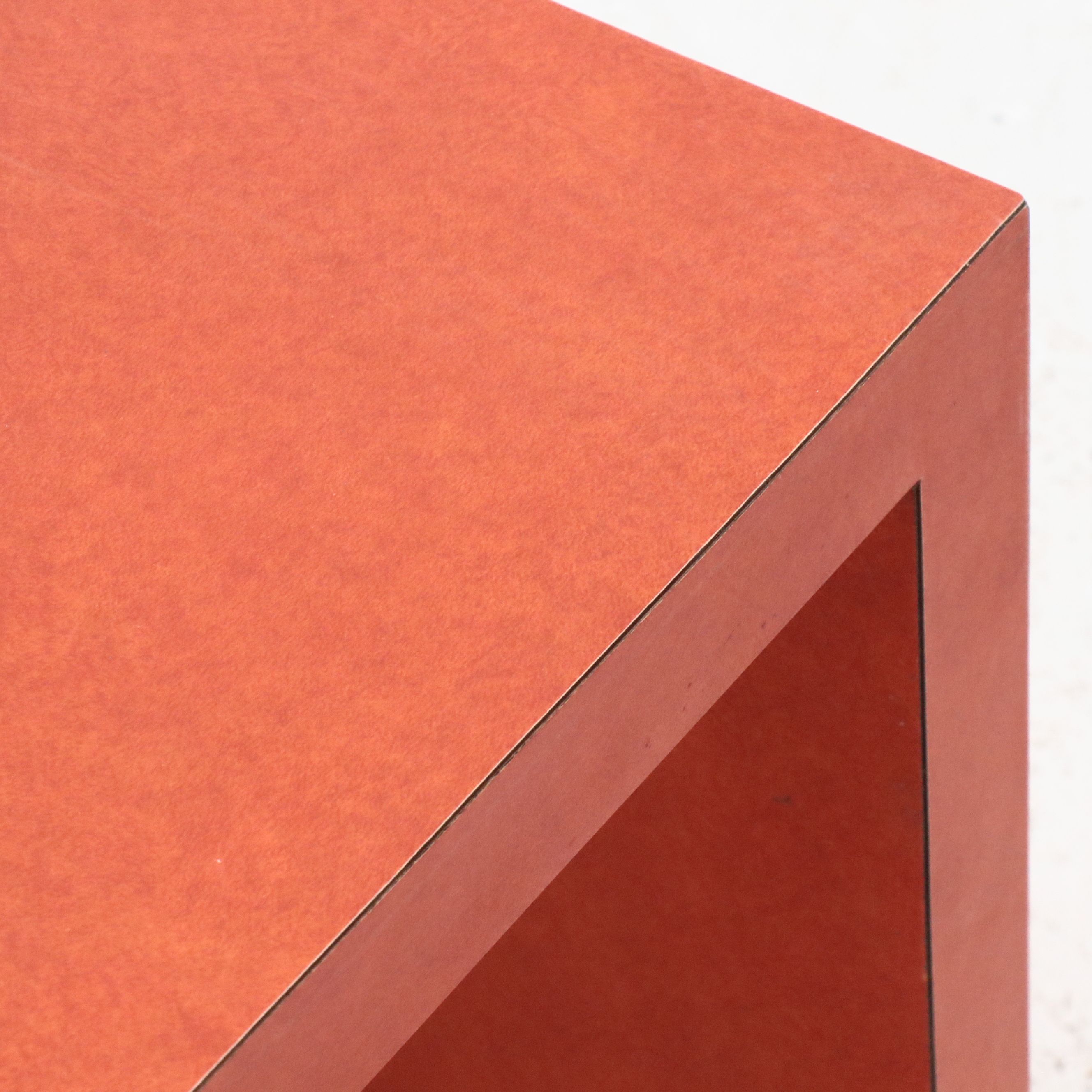 Modernist Orange Laminate Bench, Mid to Late 20th Century