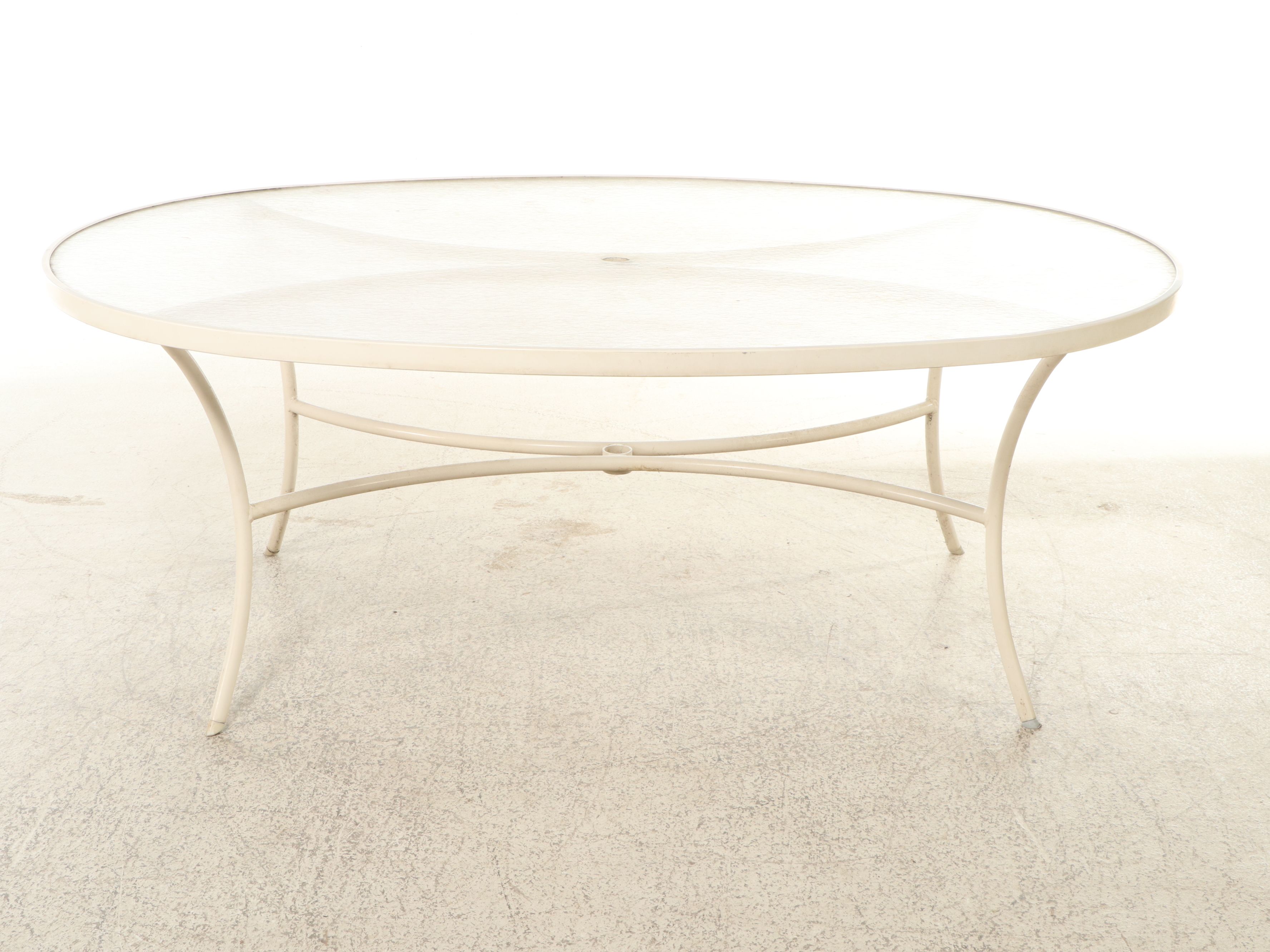 Tropitone Beige Aluminum Oval Dining Table with Swivel Armchairs