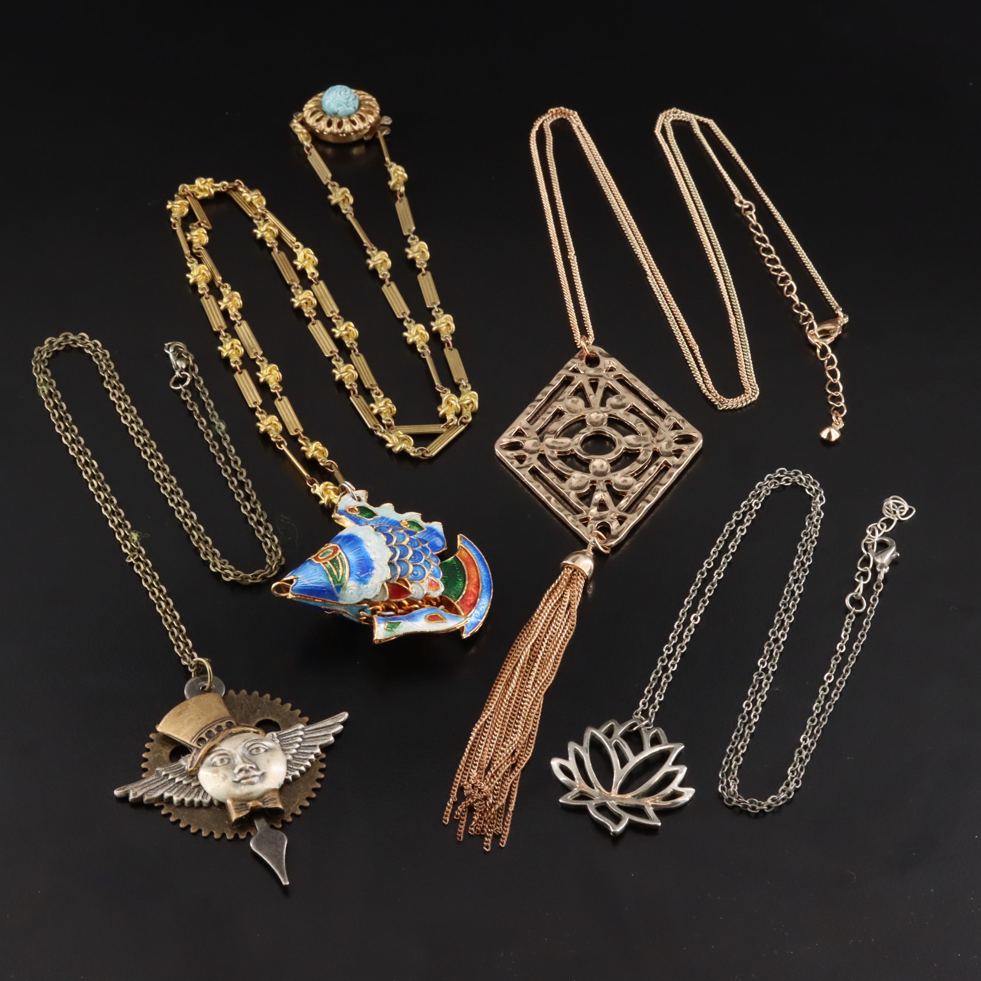 Articulated Fish Pendant Featured in Necklace Collection