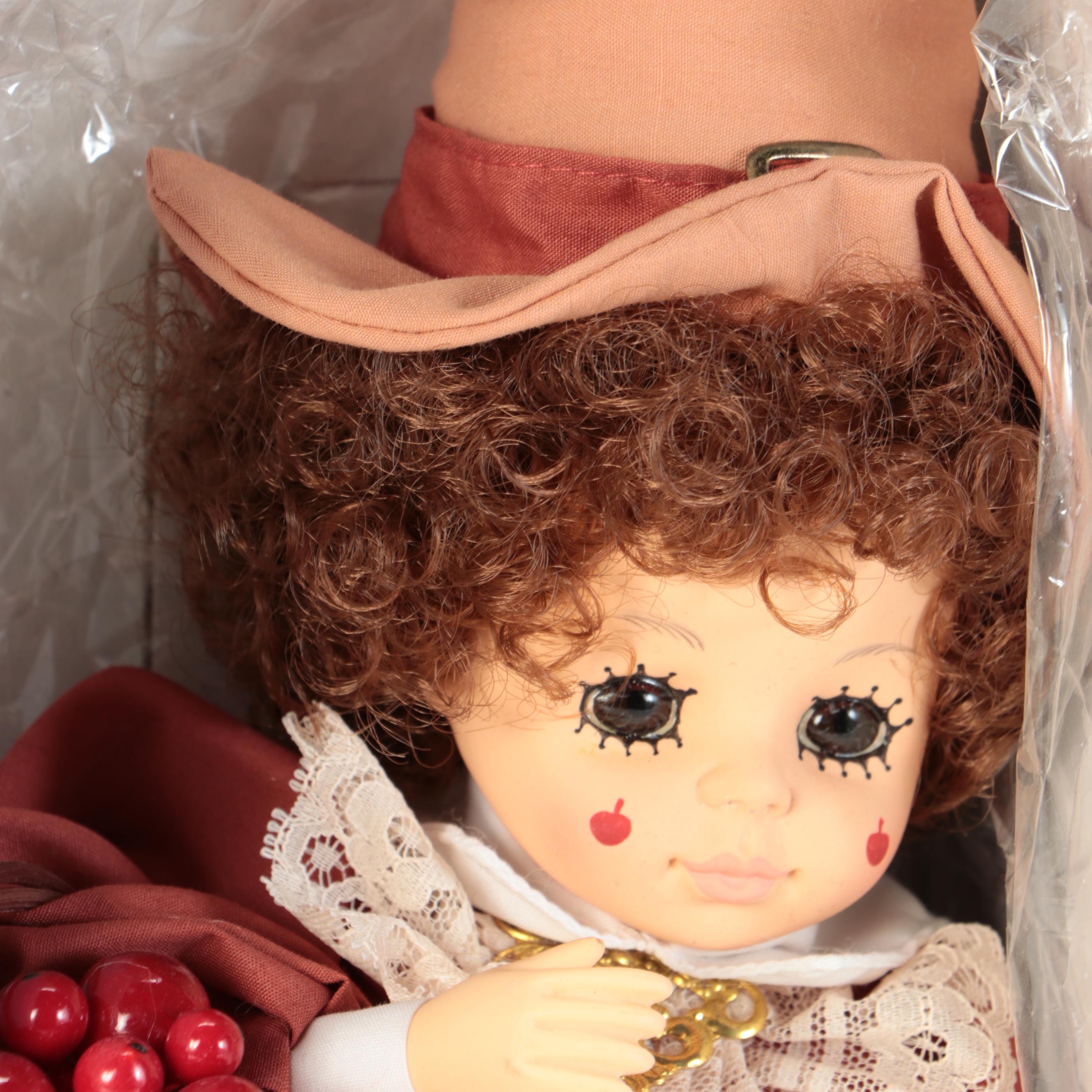 Brinn's "Flora Belle" and "Calendar Clown" Porcelain Dolls, 1980s