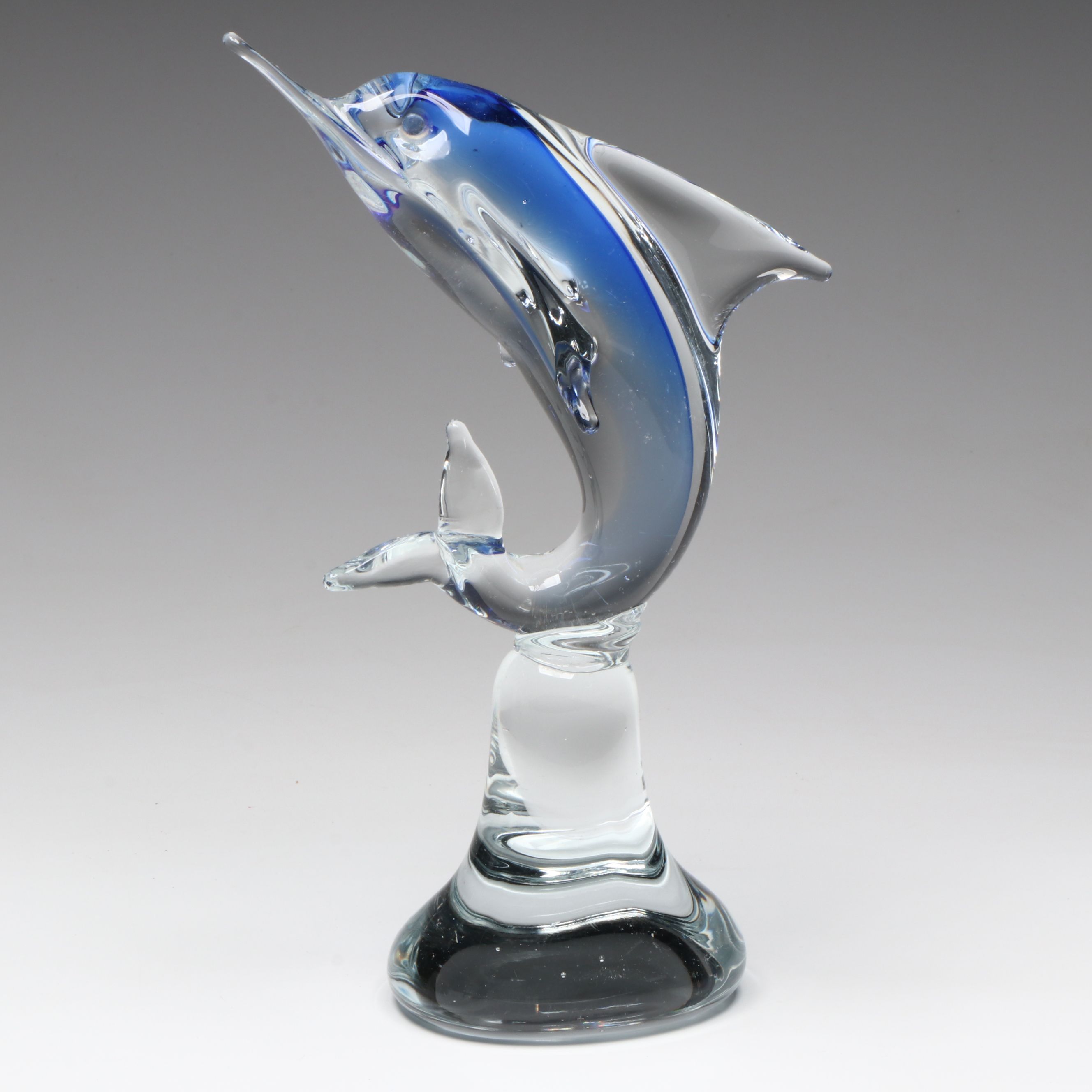 Murano Style Studio Glass Sword Fish Sculpture
