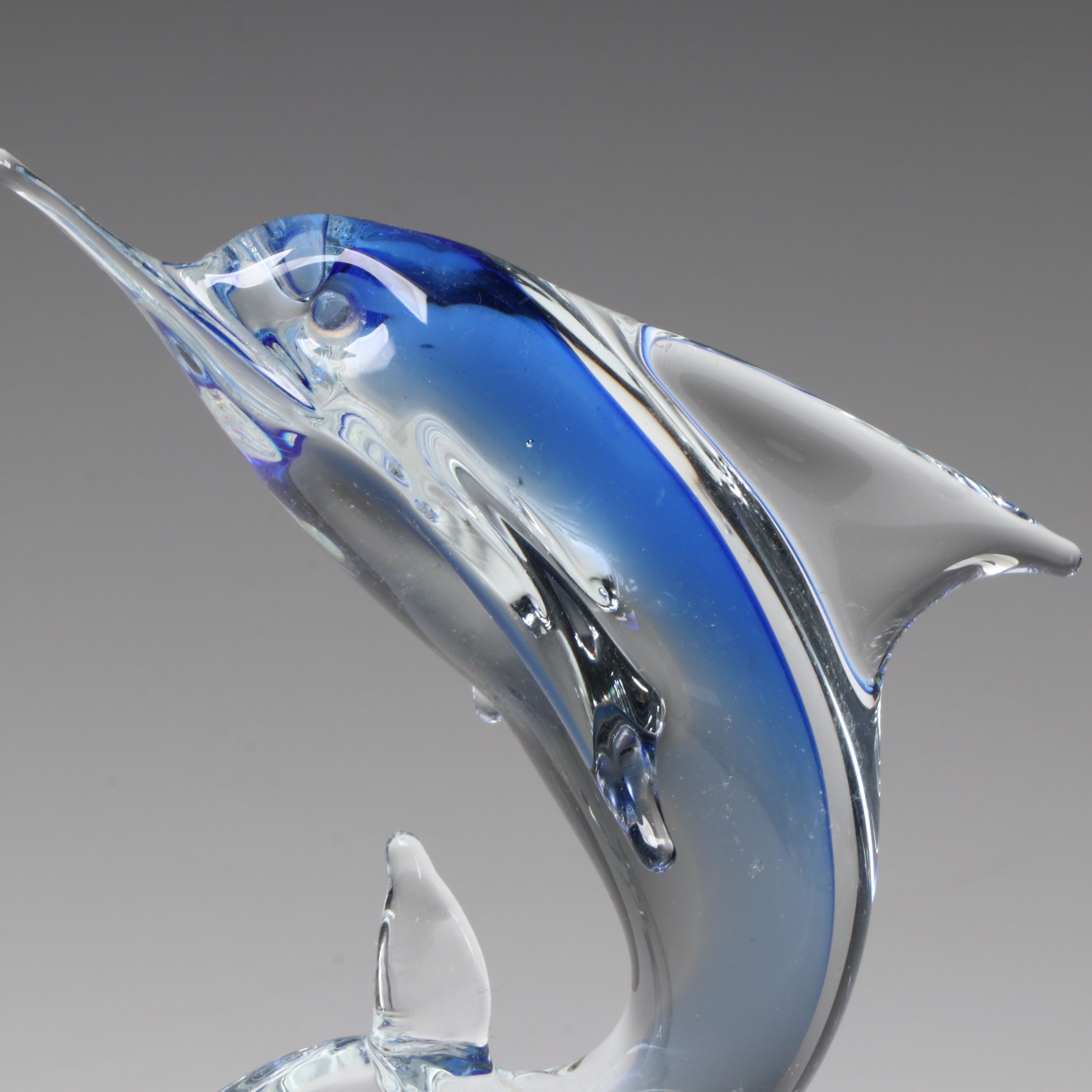 Murano Style Studio Glass Sword Fish Sculpture