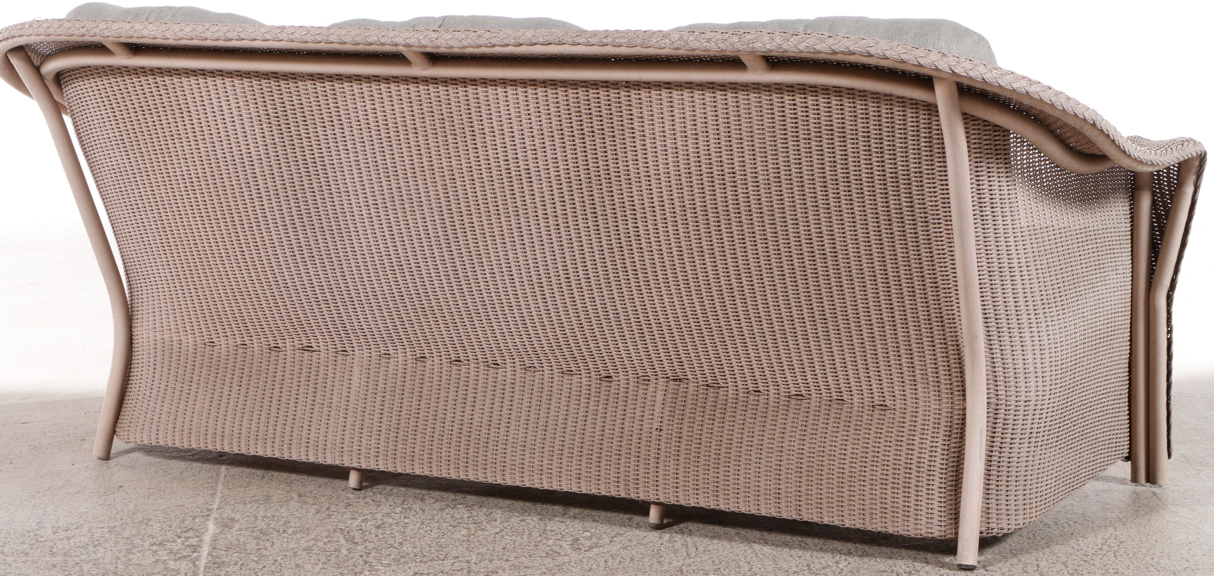 Lloyd Loom Wicker Rush Sofa and Coffee Table, Late 20th Century