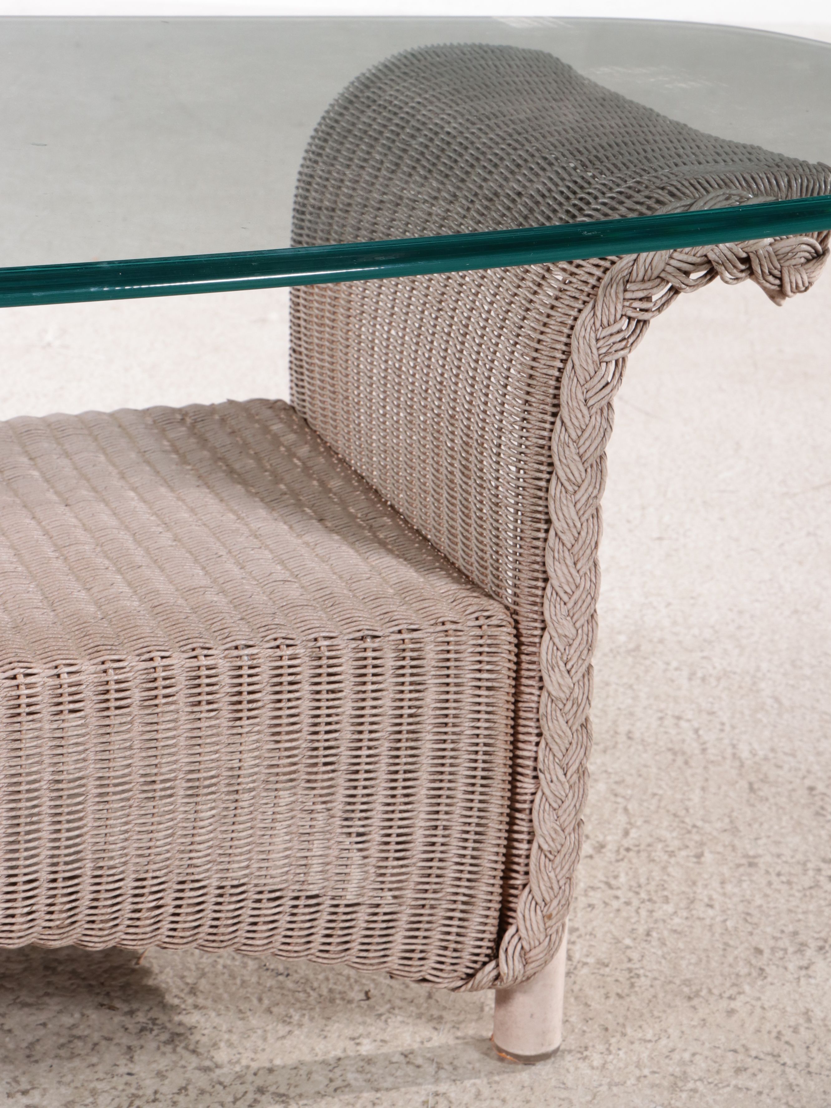 Lloyd Loom Wicker Rush Sofa and Coffee Table, Late 20th Century