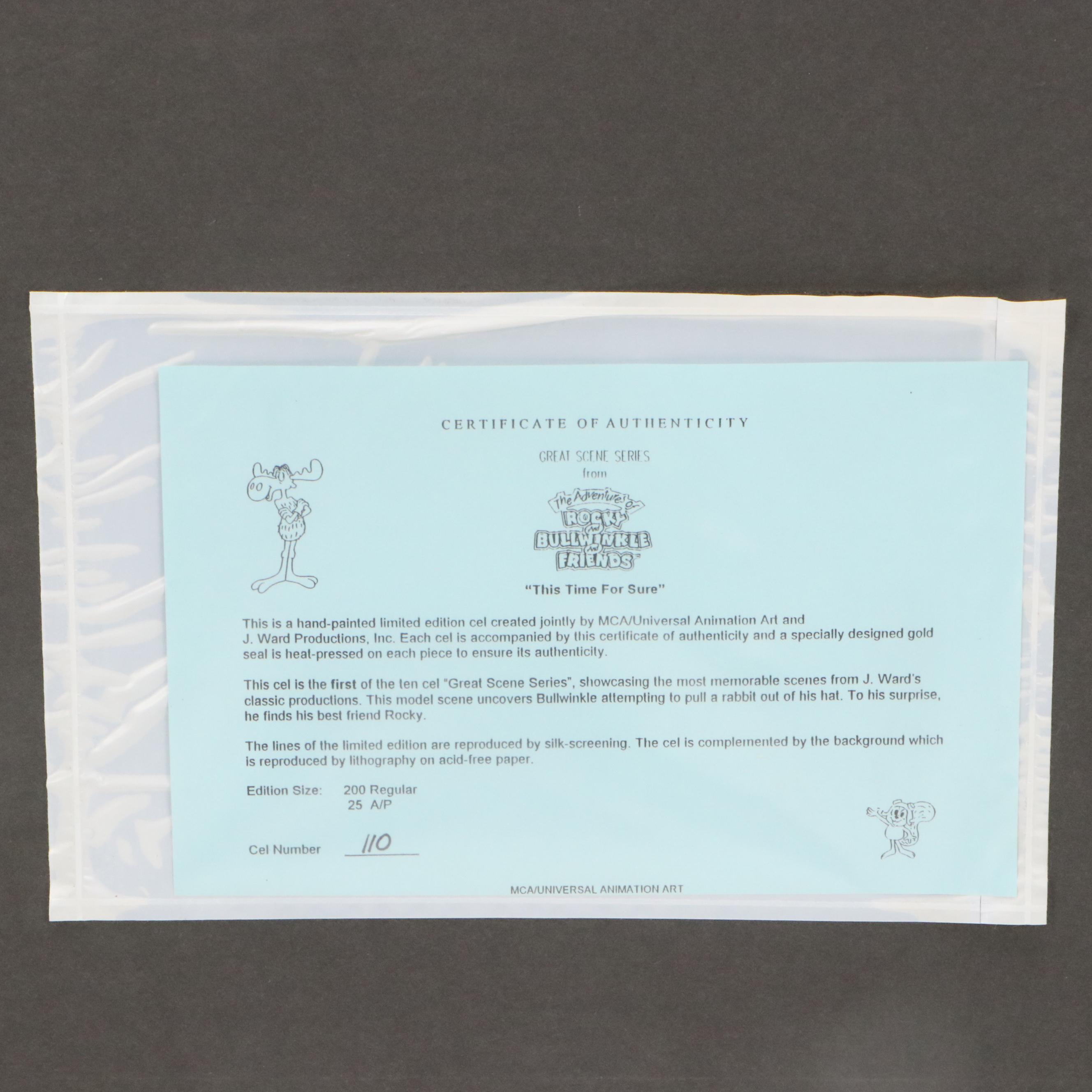 The Adventures of Rocky and Bullwinkle and Friends Sericel "This Time For Sure"