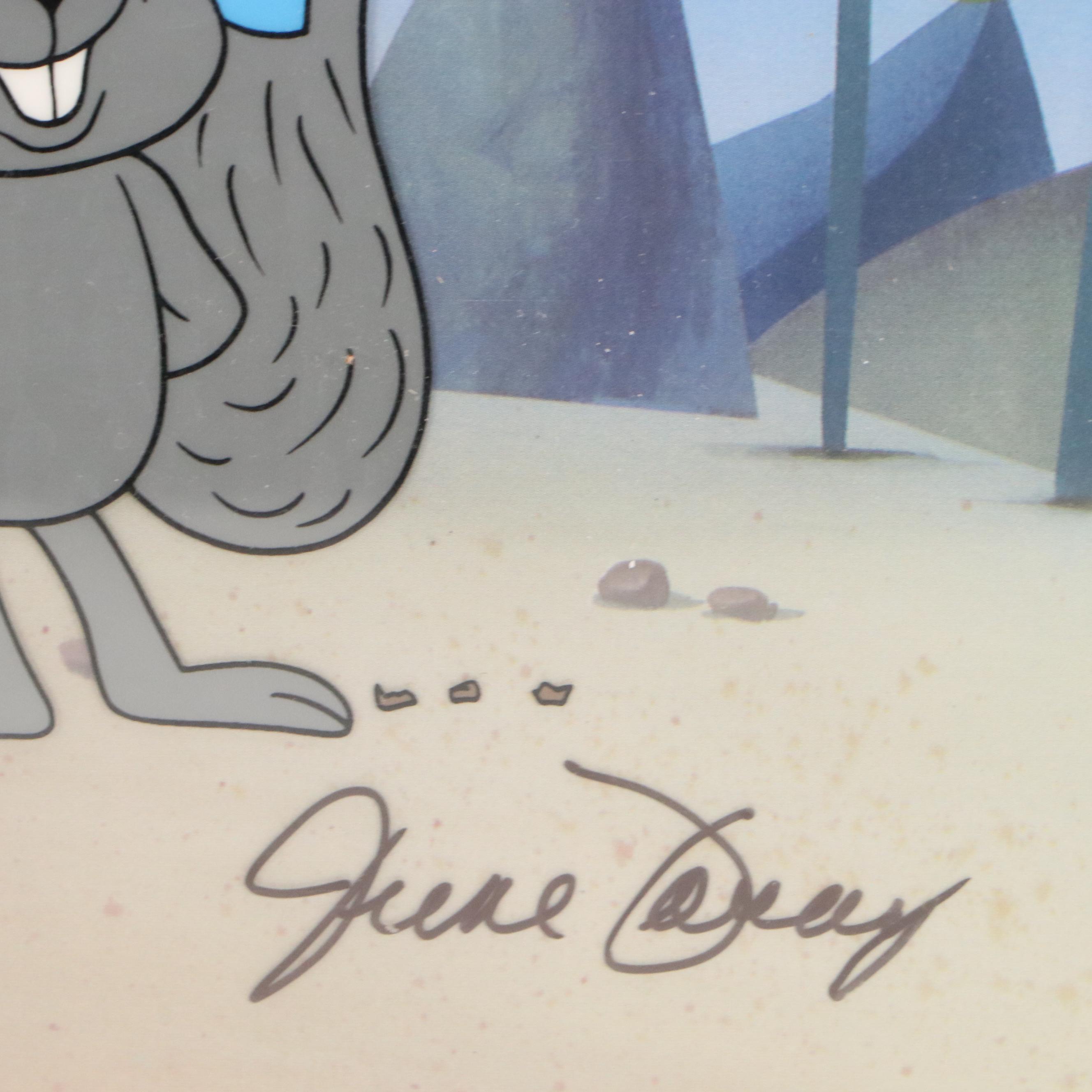 June Foray Signed Sericel "Pushing Up Daises," 1995