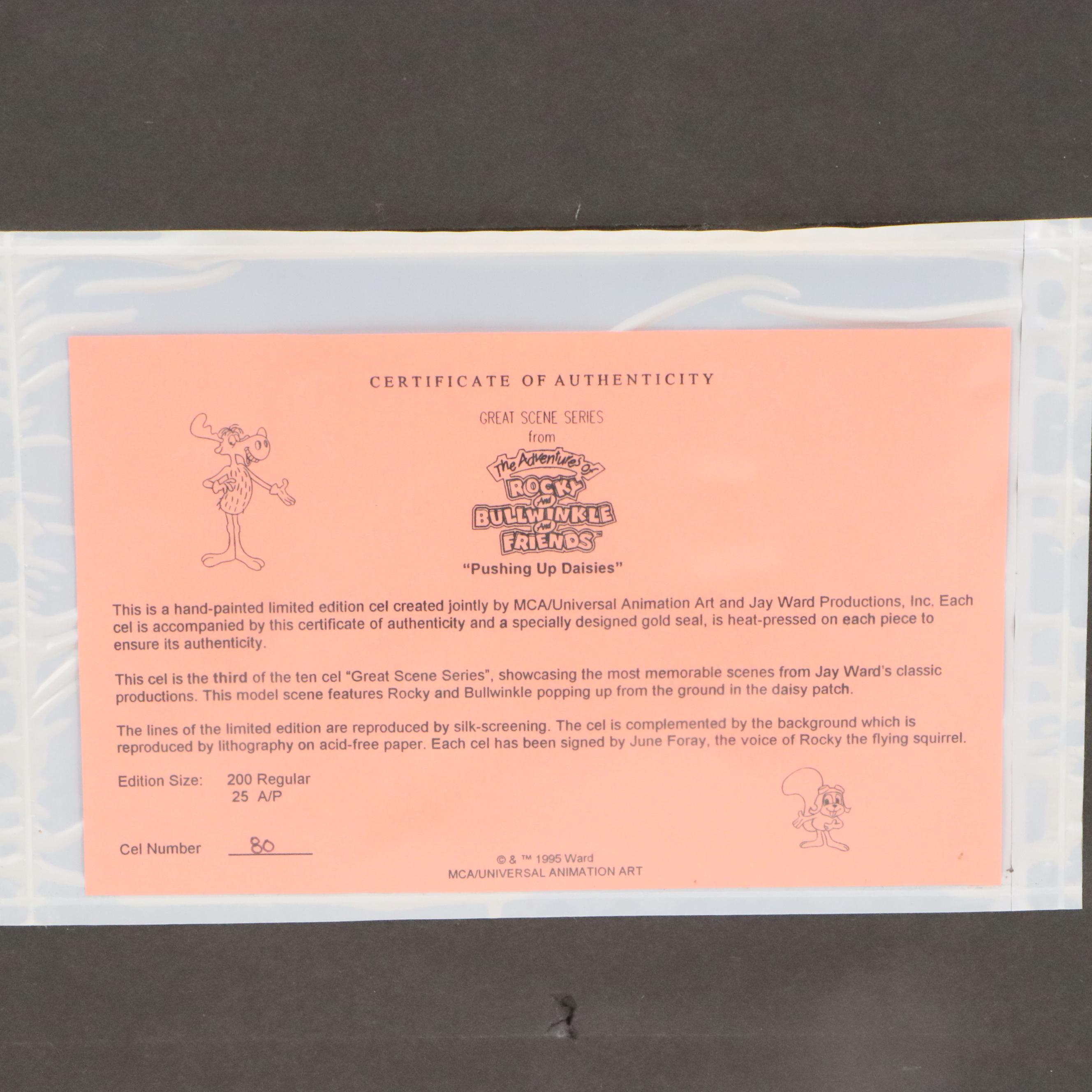 June Foray Signed Sericel "Pushing Up Daises," 1995