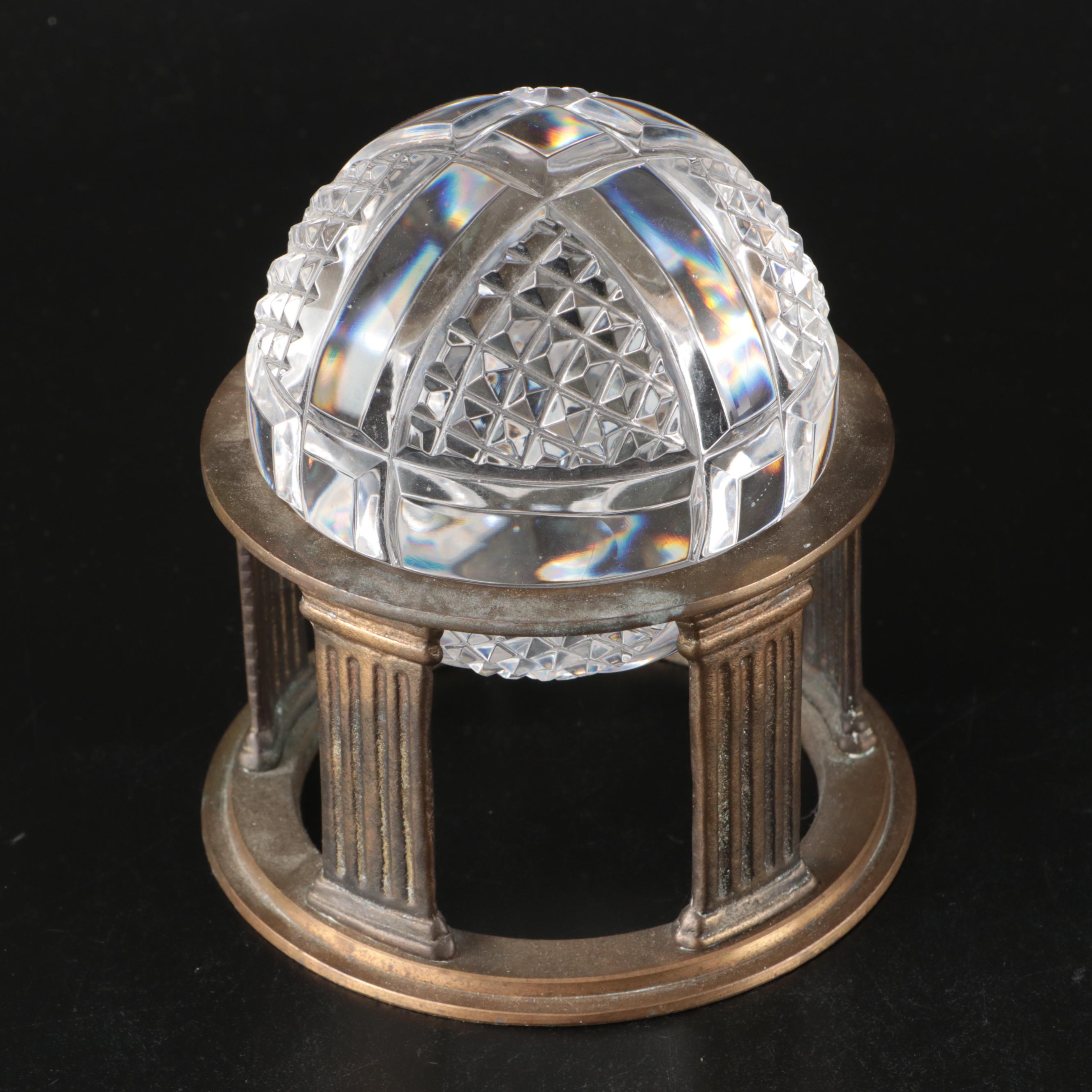 Reflections Crystal Desk Clock with Other Paperweight