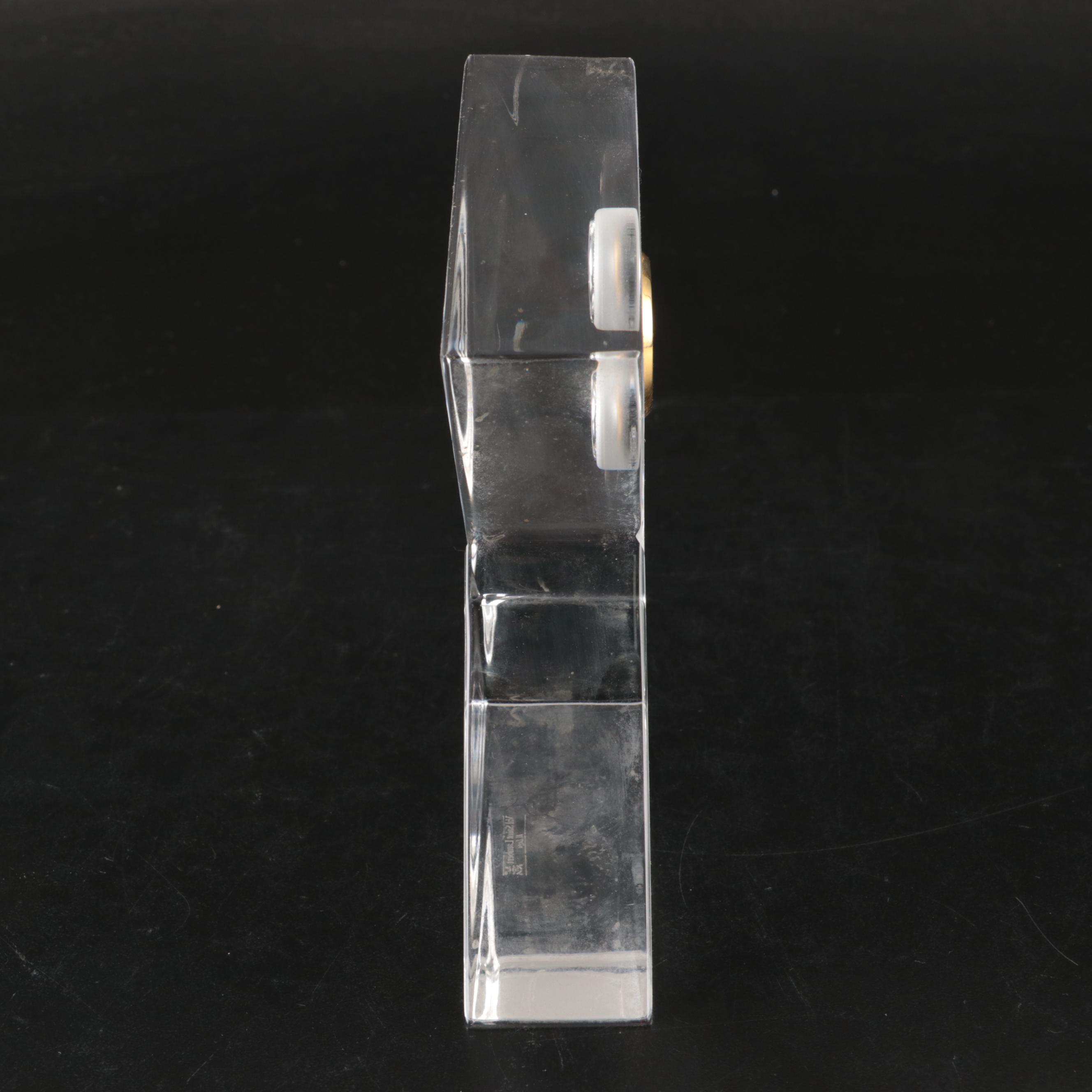 Reflections Crystal Desk Clock with Other Paperweight