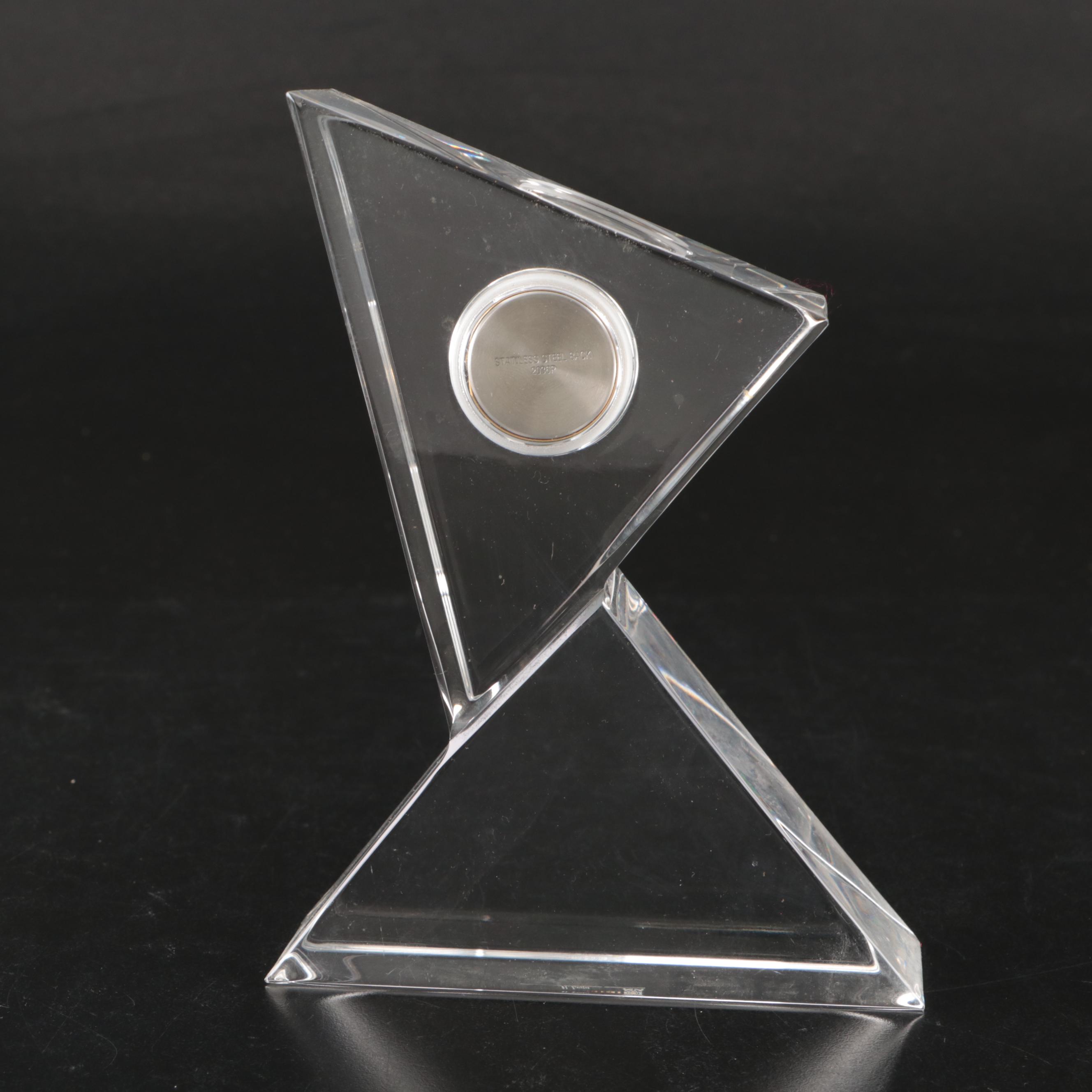 Reflections Crystal Desk Clock with Other Paperweight