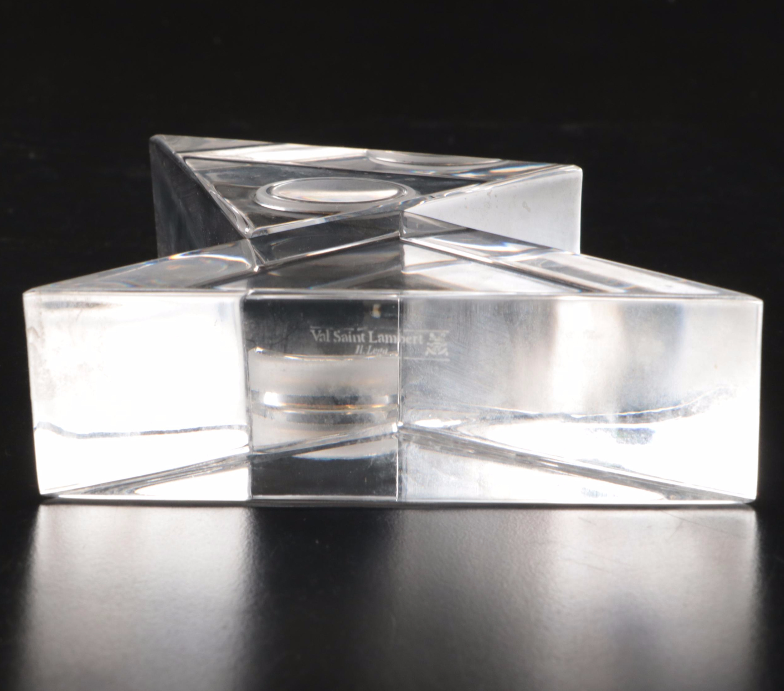 Reflections Crystal Desk Clock with Other Paperweight