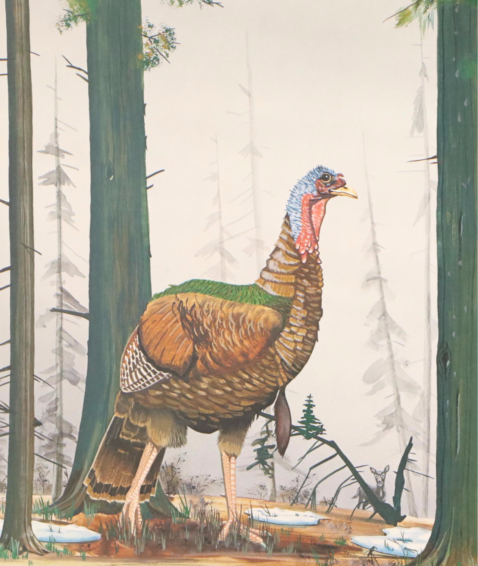 Gene Gray Offset Lithograph "Wild Turkey," Circa 1979