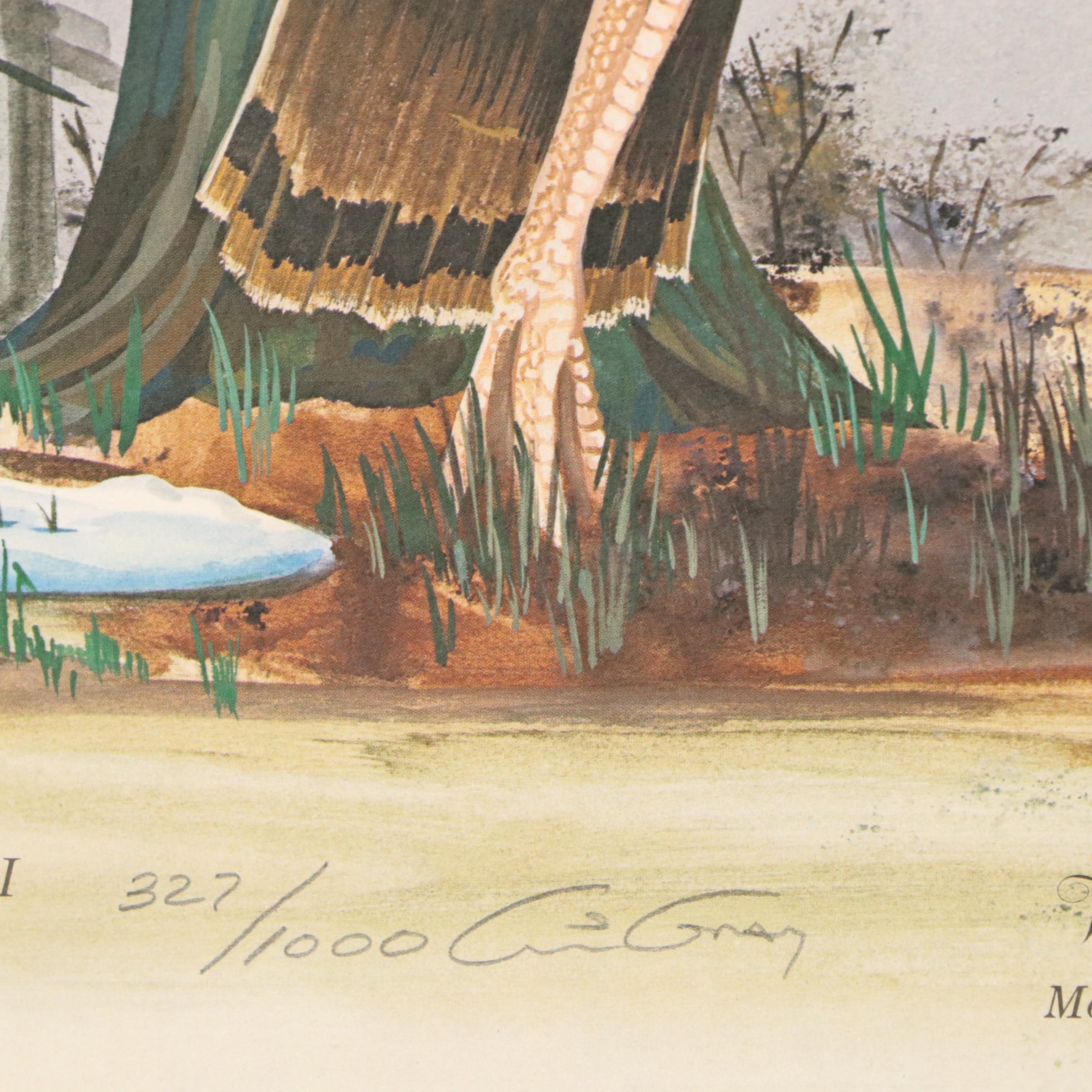 Gene Gray Offset Lithograph "Wild Turkey," Circa 1979